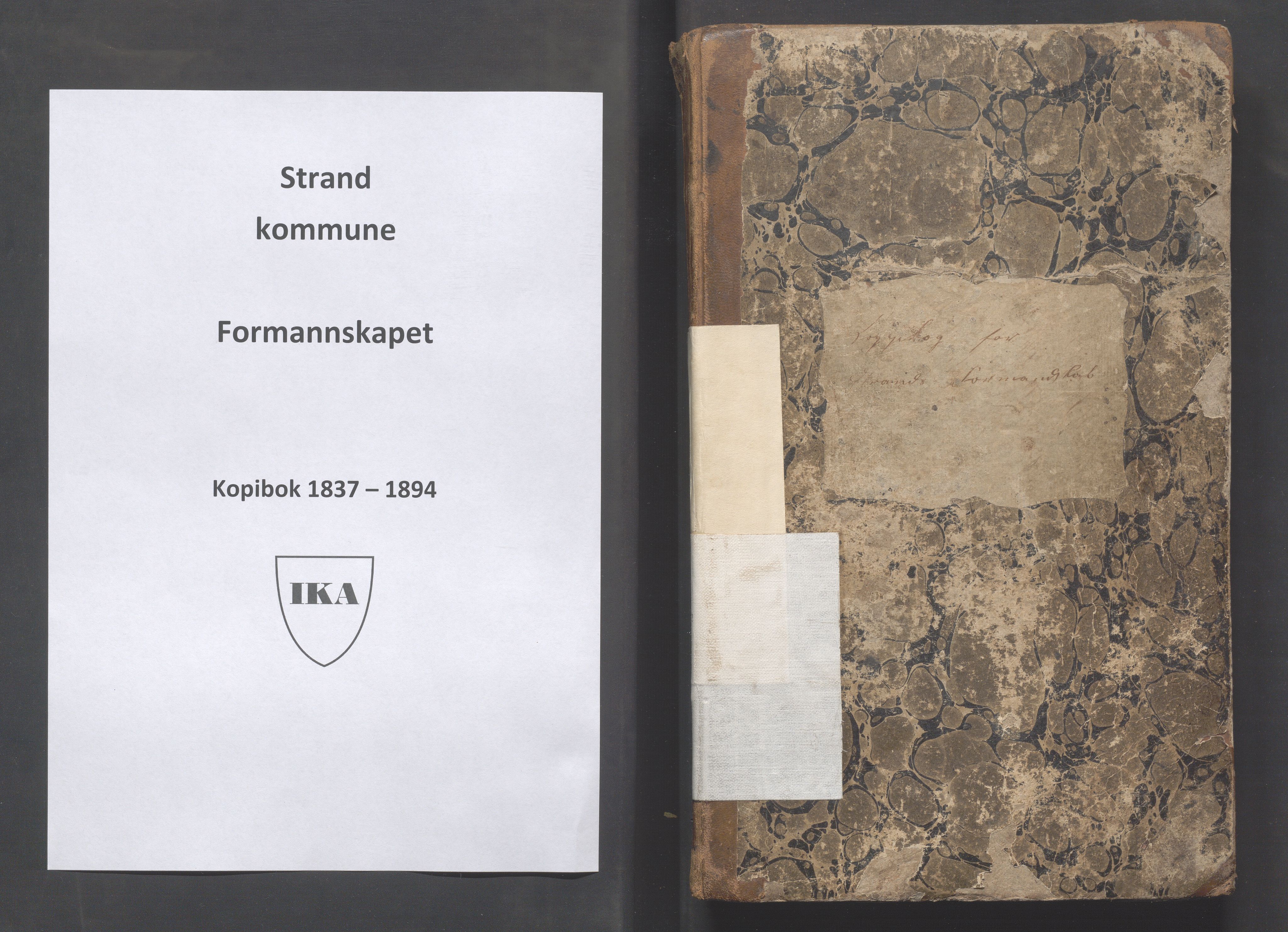 Strand kommune - Formannskapet/Rådmannskontoret, IKAR/A-104/B/L0001: Kopibok, 1837-1894