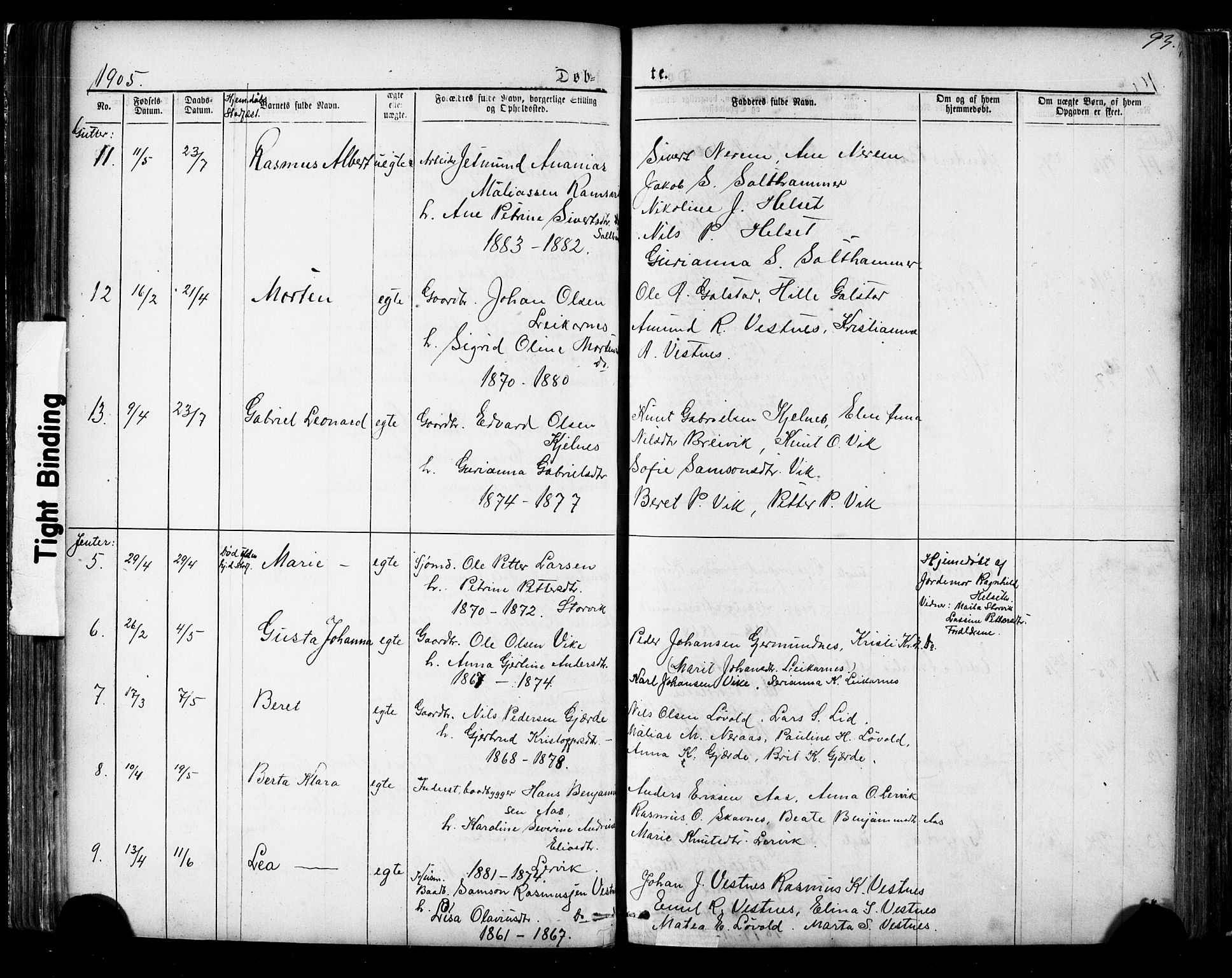 Ministerialprotokoller, klokkerbøker og fødselsregistre - Møre og Romsdal, AV/SAT-A-1454/539/L0536: Klokkerbok nr. 539C02, 1867-1913, s. 93