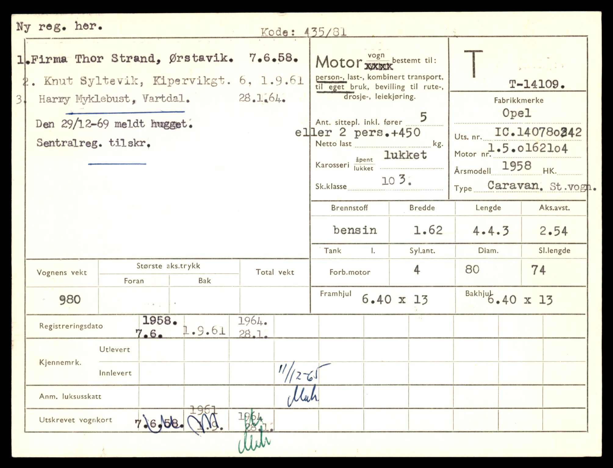 Møre og Romsdal vegkontor - Ålesund trafikkstasjon, AV/SAT-A-4099/F/Fe/L0043: Registreringskort for kjøretøy T 14080 - T 14204, 1927-1998, s. 779