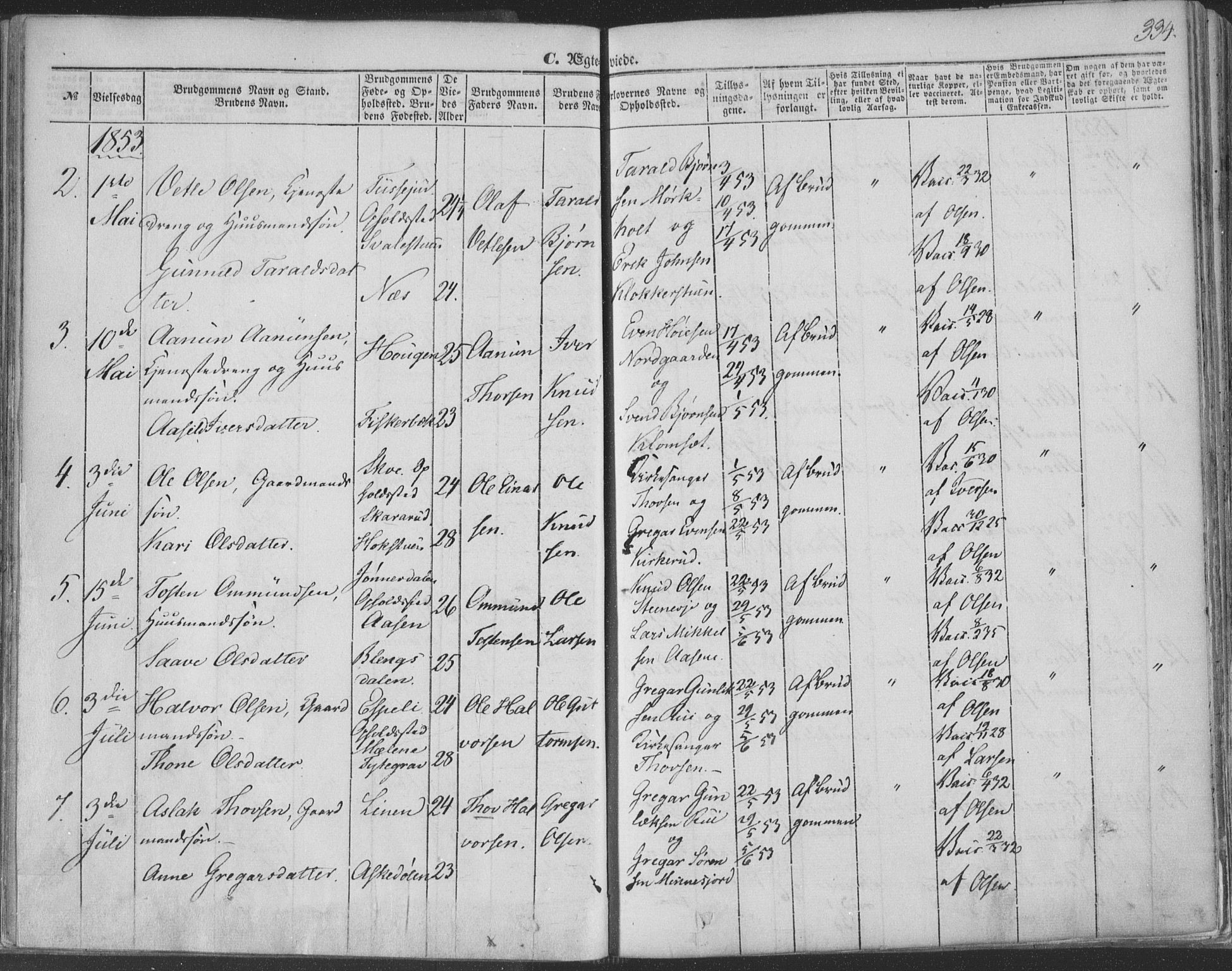 Seljord kirkebøker, AV/SAKO-A-20/F/Fa/L012b: Ministerialbok nr. I 12B, 1850-1865, s. 334
