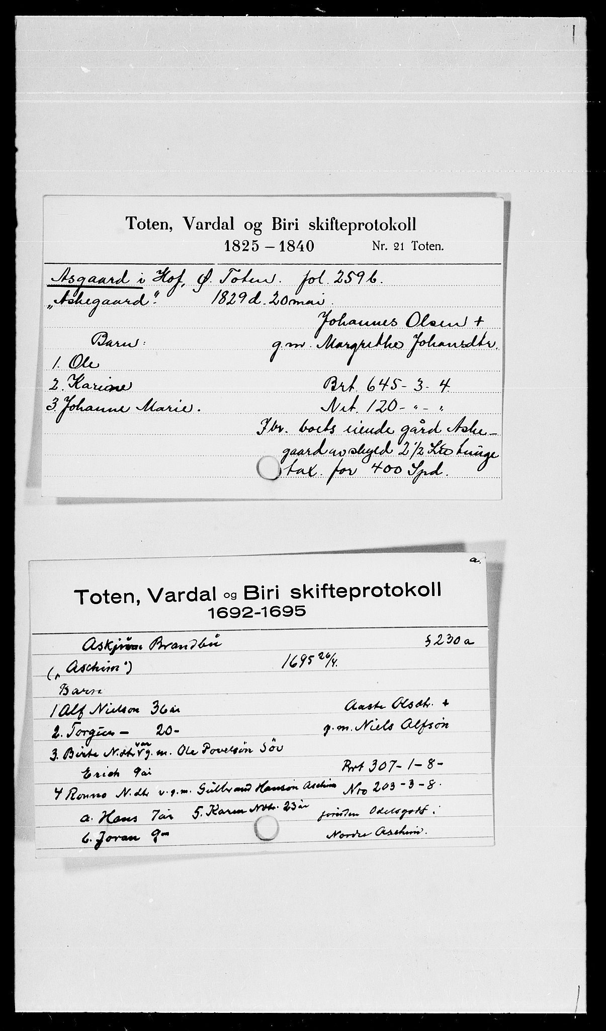 Toten tingrett, SAH/TING-006/J, 1657-1903, s. 24263