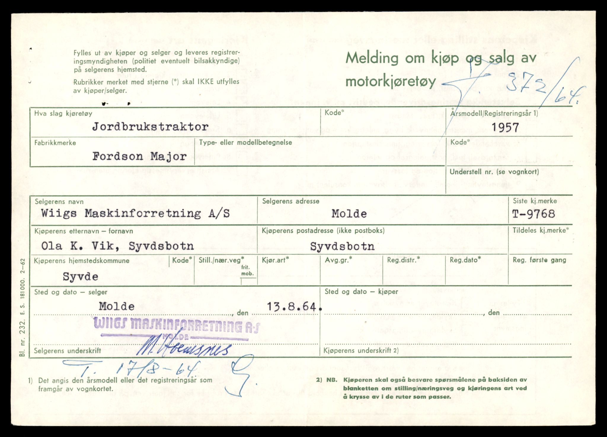 Møre og Romsdal vegkontor - Ålesund trafikkstasjon, AV/SAT-A-4099/F/Fe/L0017: Registreringskort for kjøretøy T 1985 - T 10090, 1927-1998, s. 1011