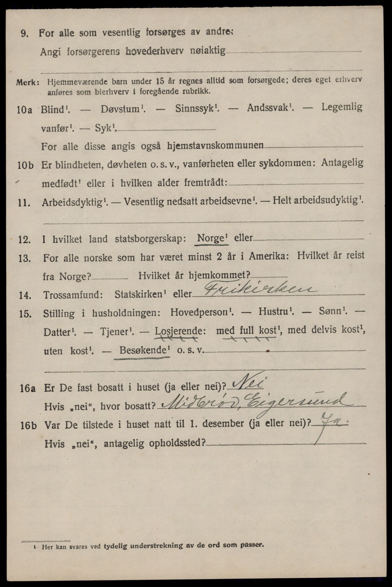 SAST, Folketelling 1920 for 1116 Eigersund herred, 1920, s. 1656