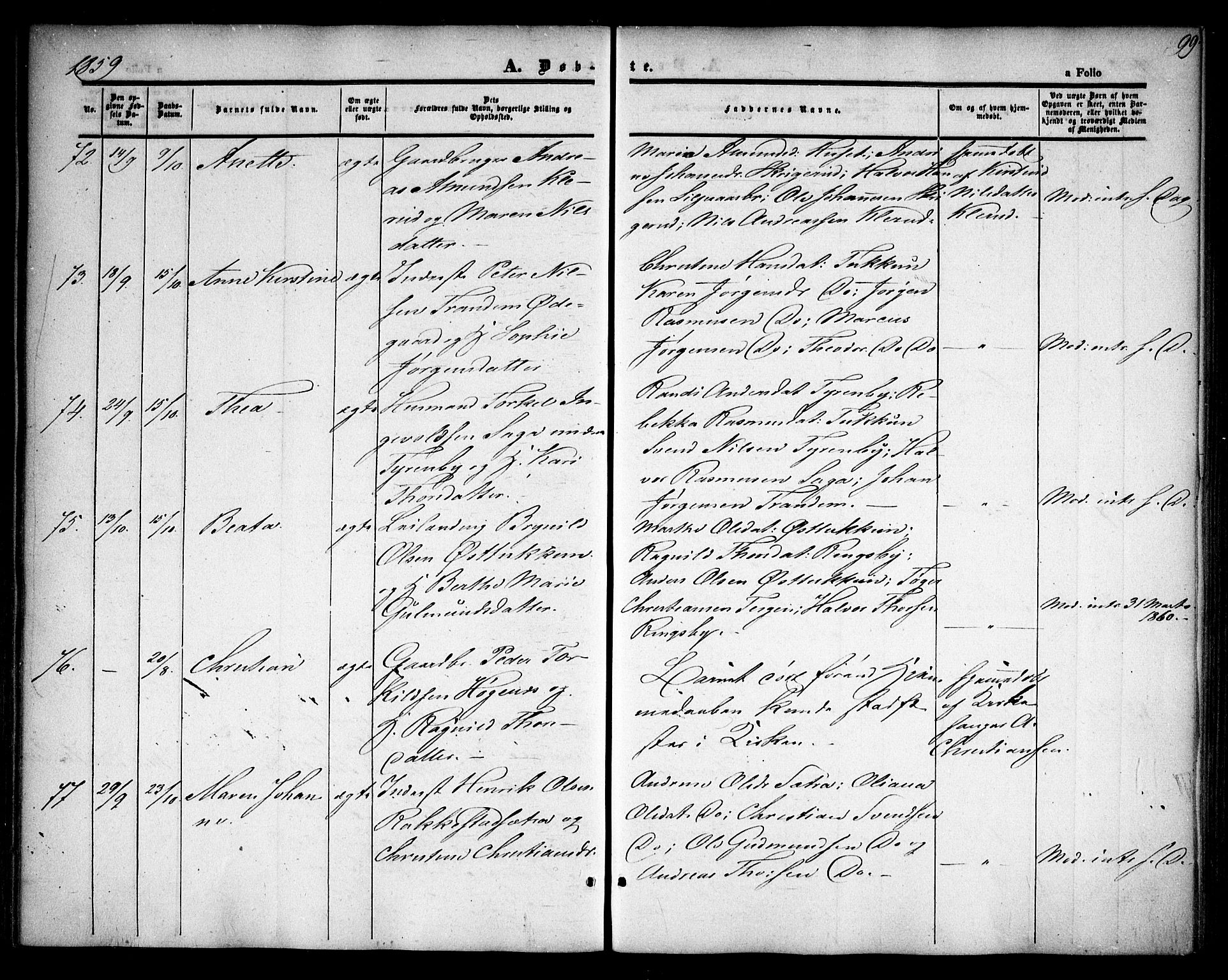 Rødenes prestekontor Kirkebøker, AV/SAO-A-2005/F/Fa/L0006: Ministerialbok nr. I 6, 1850-1859, s. 99