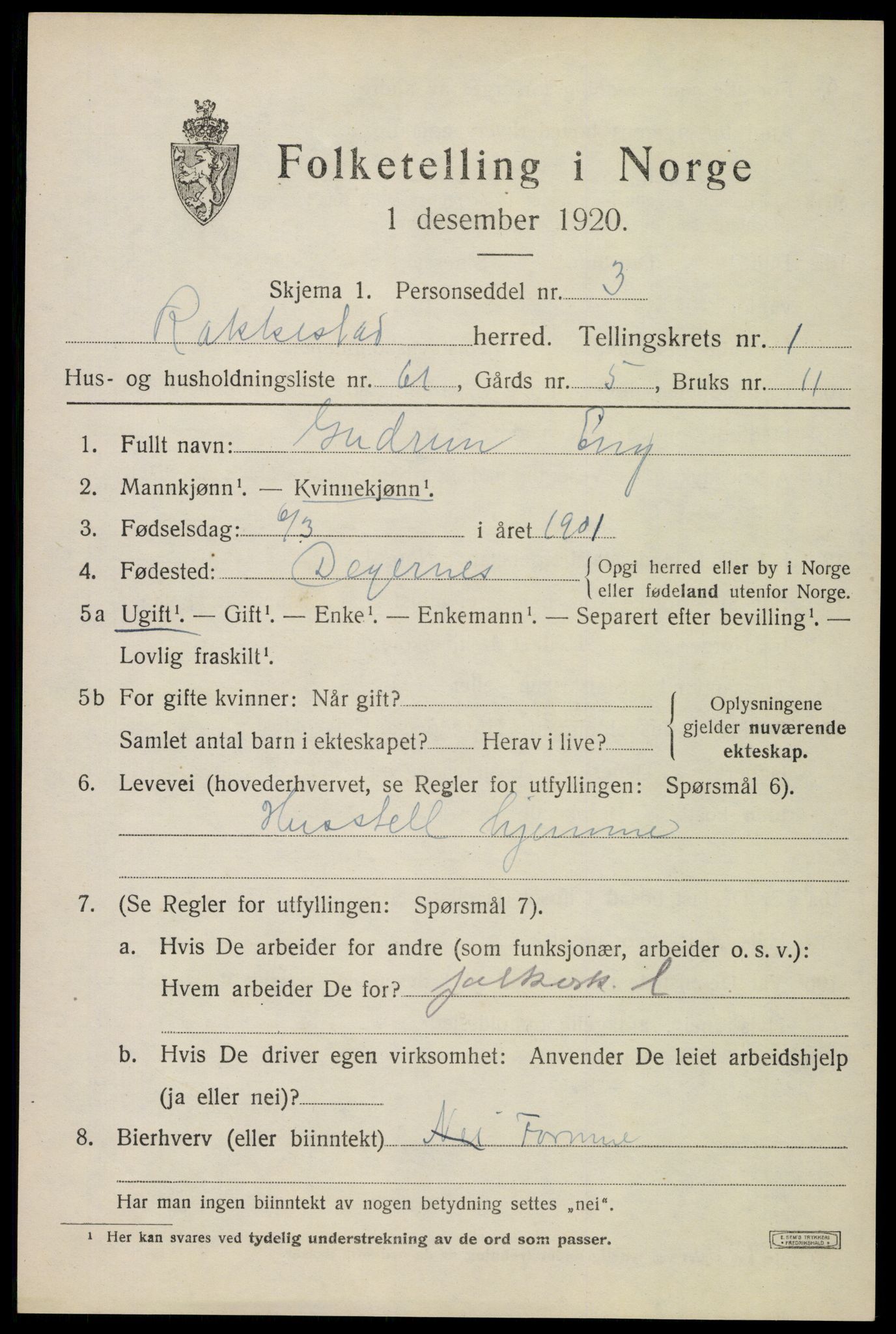 SAO, Folketelling 1920 for 0128 Rakkestad herred, 1920, s. 2431