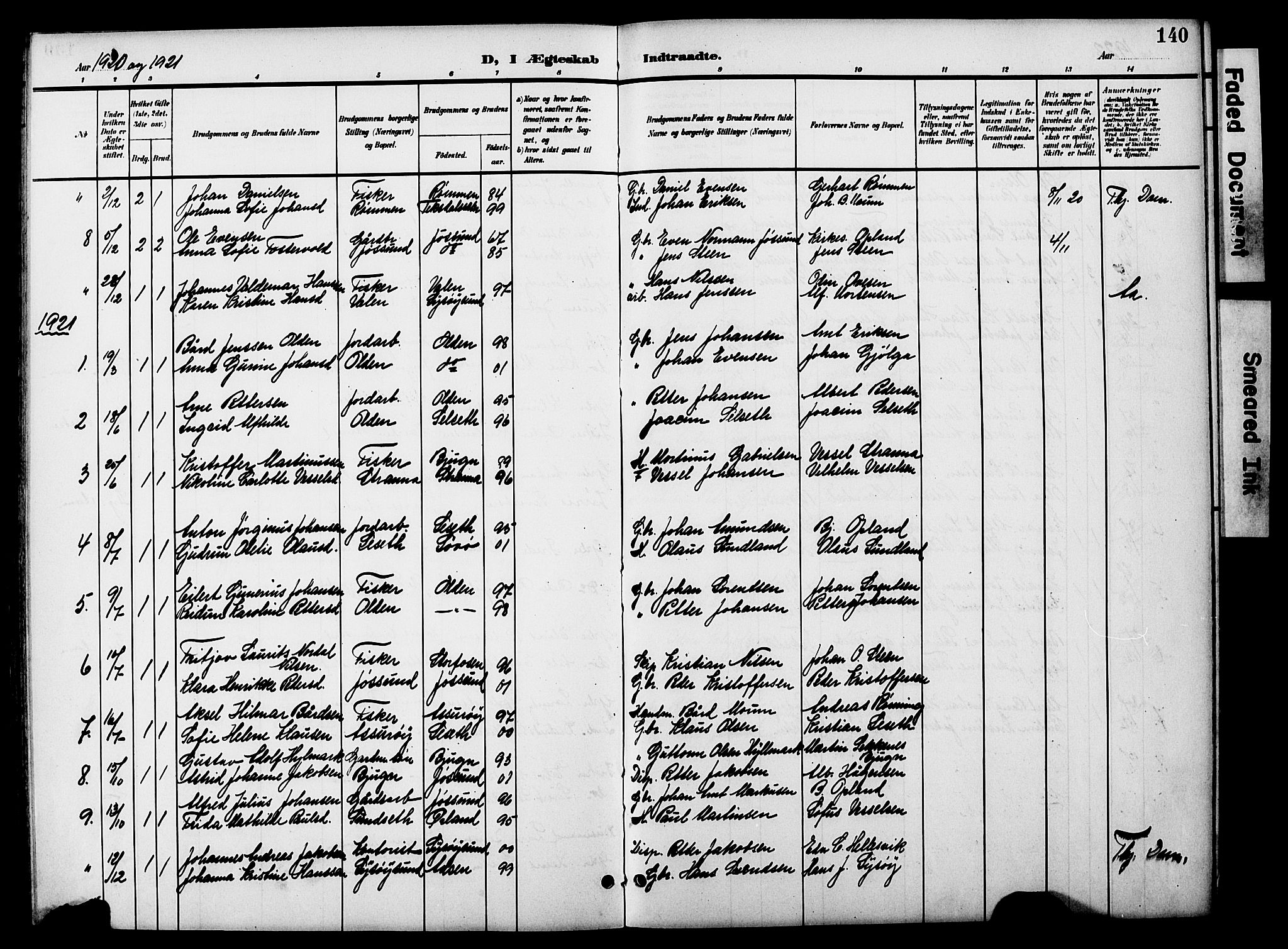 Ministerialprotokoller, klokkerbøker og fødselsregistre - Sør-Trøndelag, AV/SAT-A-1456/654/L0666: Klokkerbok nr. 654C02, 1901-1925, s. 140