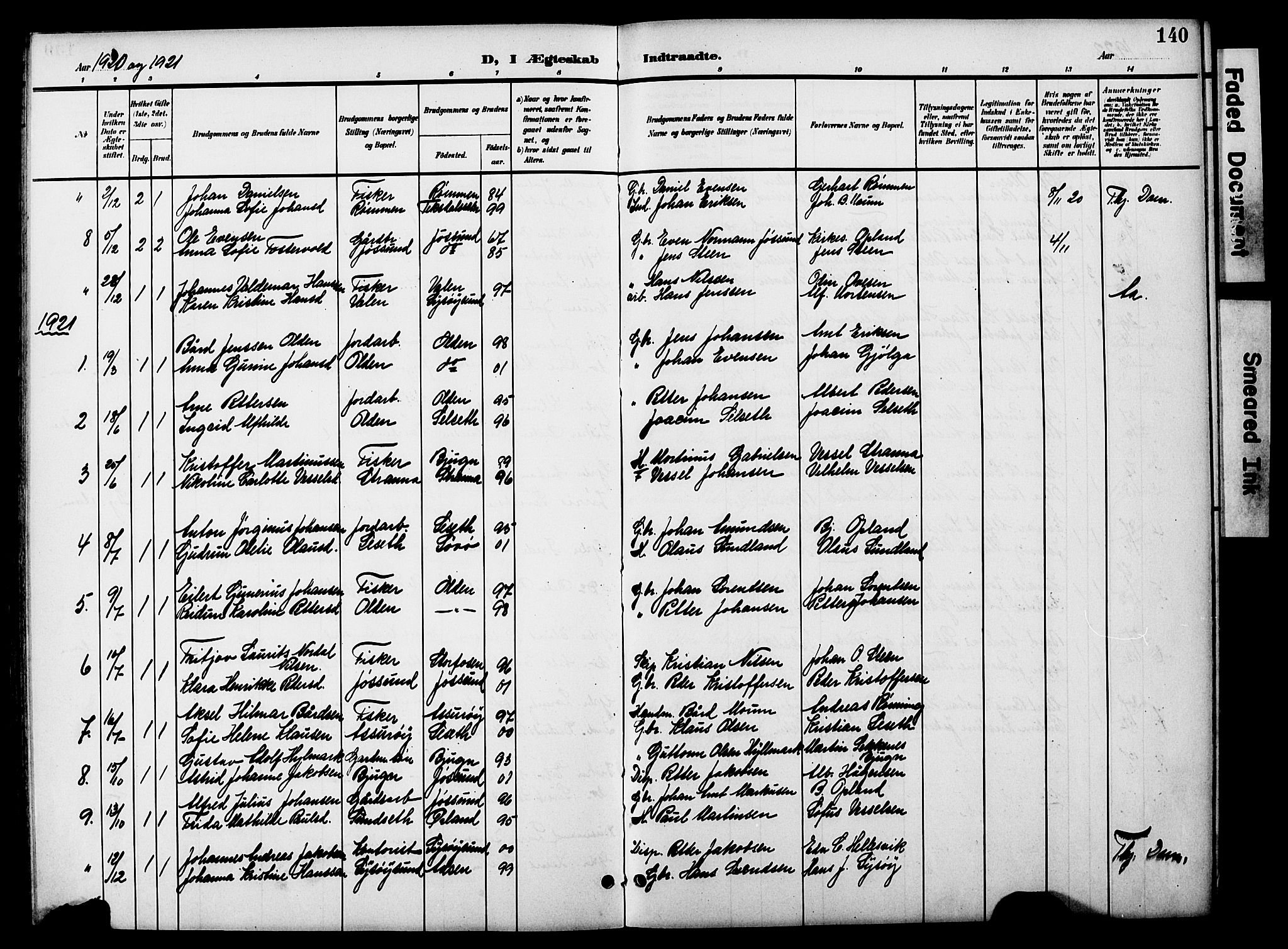 Ministerialprotokoller, klokkerbøker og fødselsregistre - Sør-Trøndelag, SAT/A-1456/654/L0666: Klokkerbok nr. 654C02, 1901-1925, s. 140