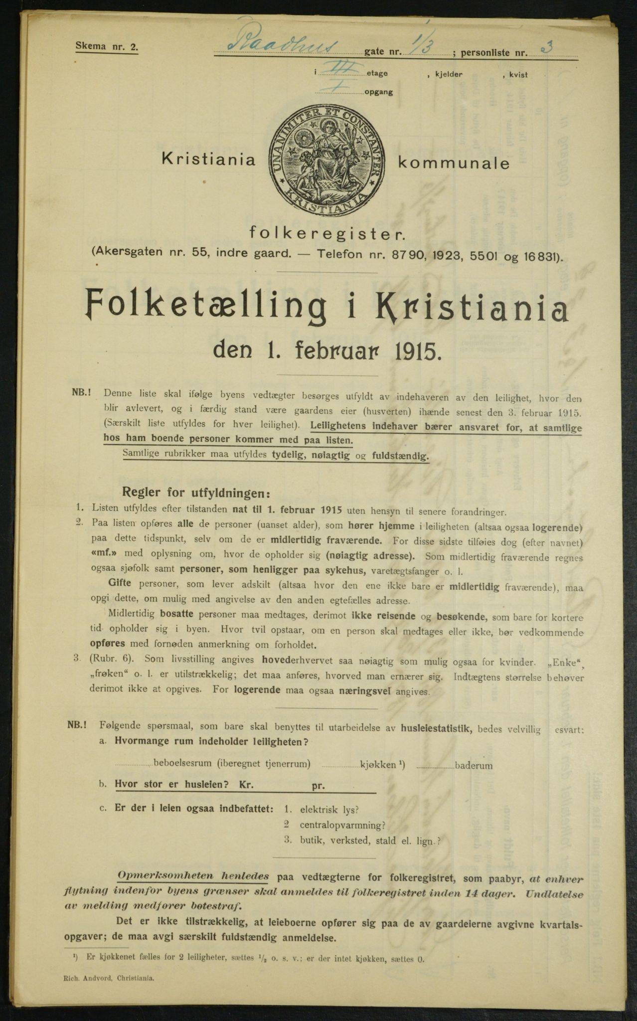 OBA, Kommunal folketelling 1.2.1915 for Kristiania, 1915, s. 85776