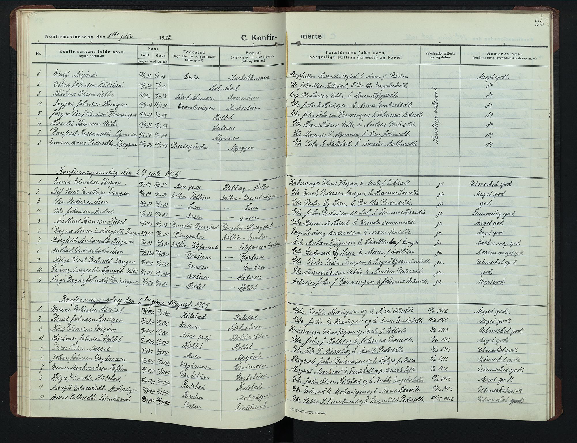 Sollia prestekontor, AV/SAH-PREST-050/H/Ha/Hab/L0003: Klokkerbok nr. 3, 1914-1949, s. 29