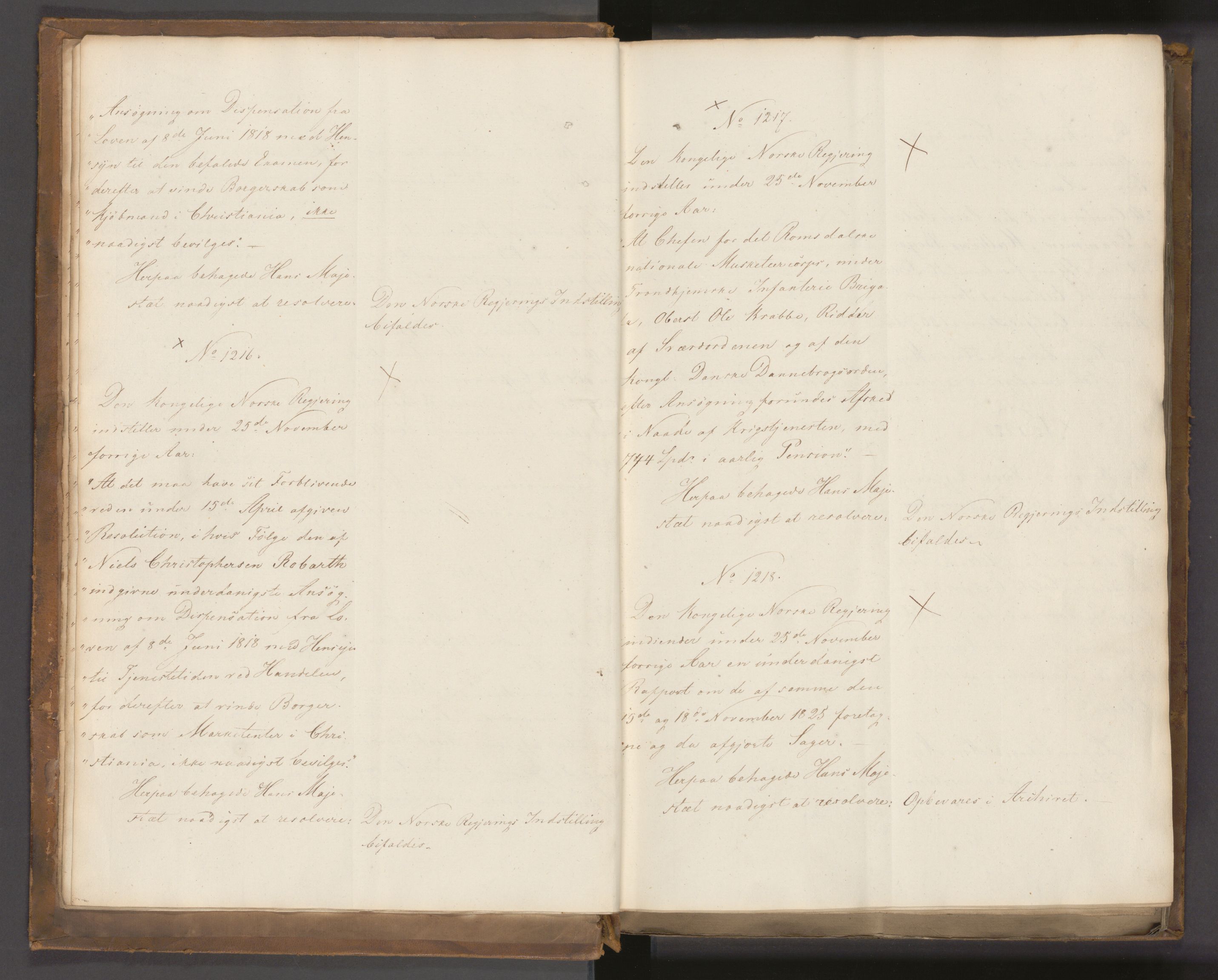 Statsrådssekretariatet, AV/RA-S-1001/A/Ab/L0022: Kgl. res. nr. 1210-1721, 1. halvår, 1826
