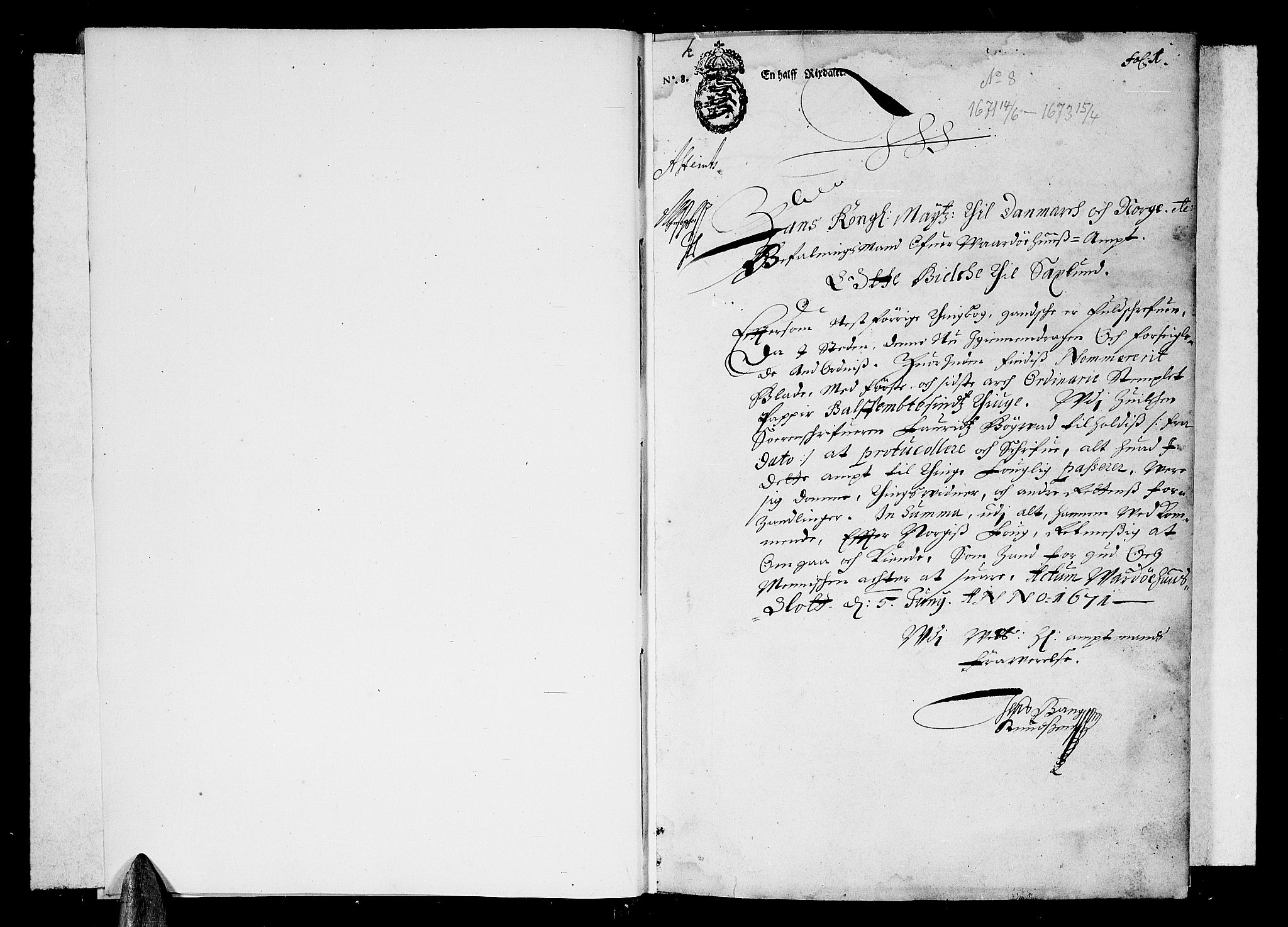 Finnmark sorenskriveri, AV/SATØ-S-0053/F/Fa/L0013: Justisprotokoller, 1671-1673, s. 0b-1a