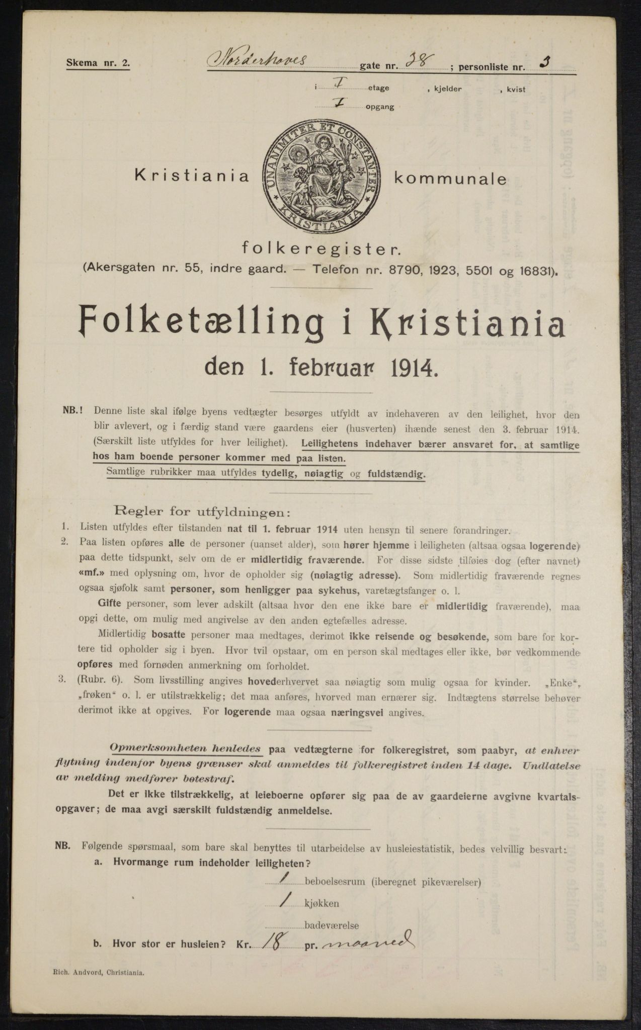 OBA, Kommunal folketelling 1.2.1914 for Kristiania, 1914, s. 73030