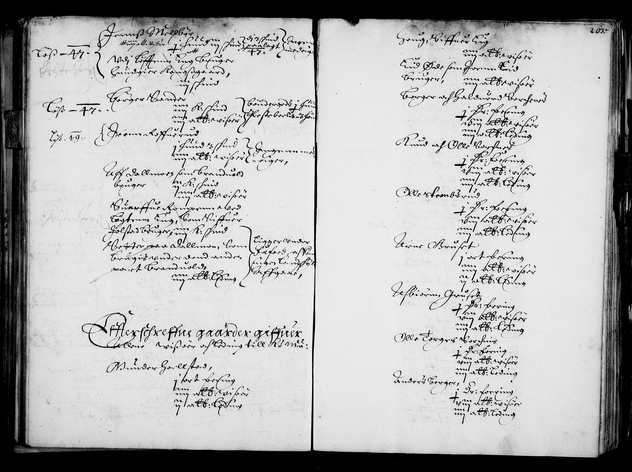 Rentekammeret inntil 1814, Realistisk ordnet avdeling, AV/RA-EA-4070/N/Na/L0001: [XI f]: Akershus stifts jordebok, 1652, s. 262b-263a