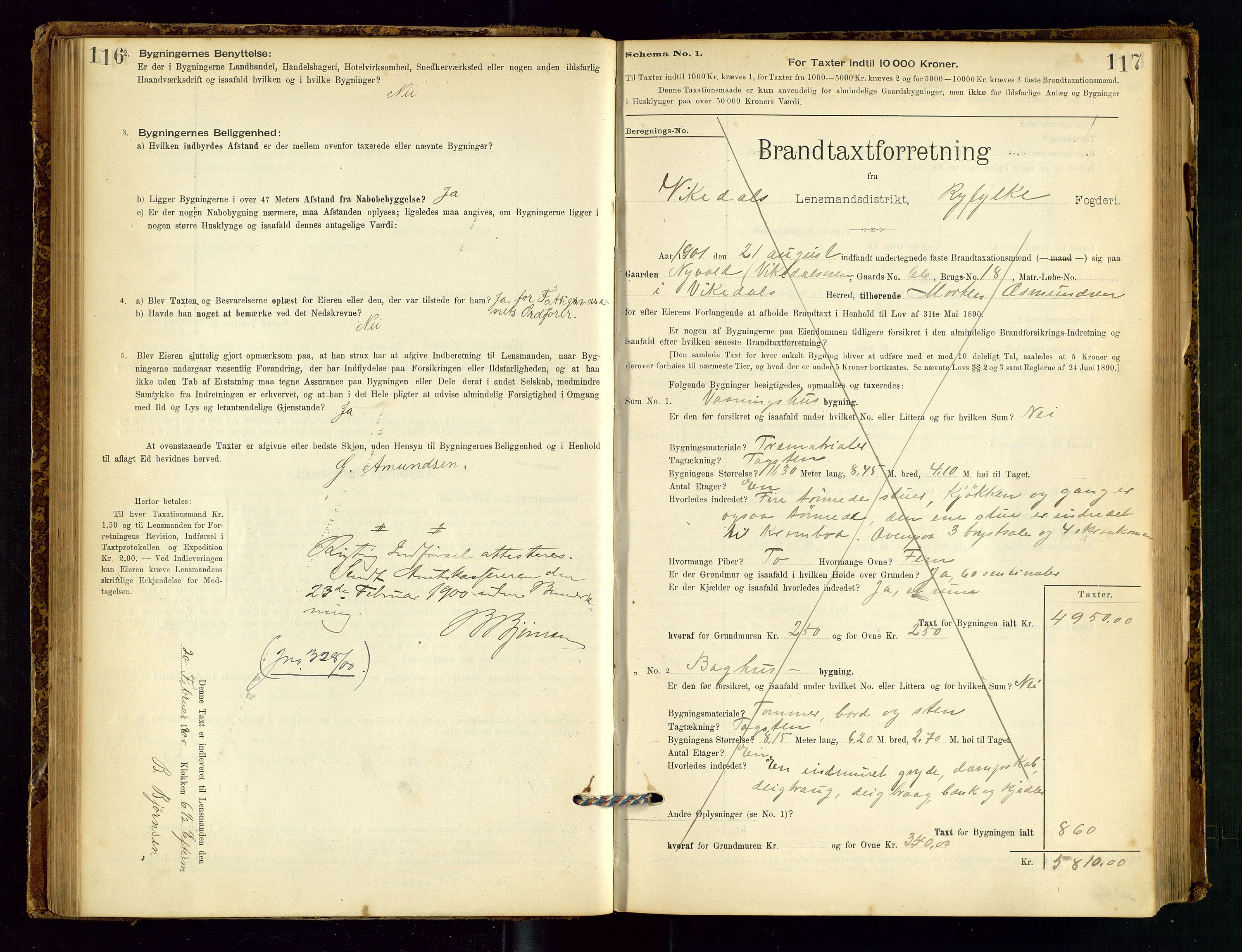 Vikedal lensmannskontor, SAST/A-100179/Gob/L0004: Branntakstprotokoll, 1894-1952, s. 116-117