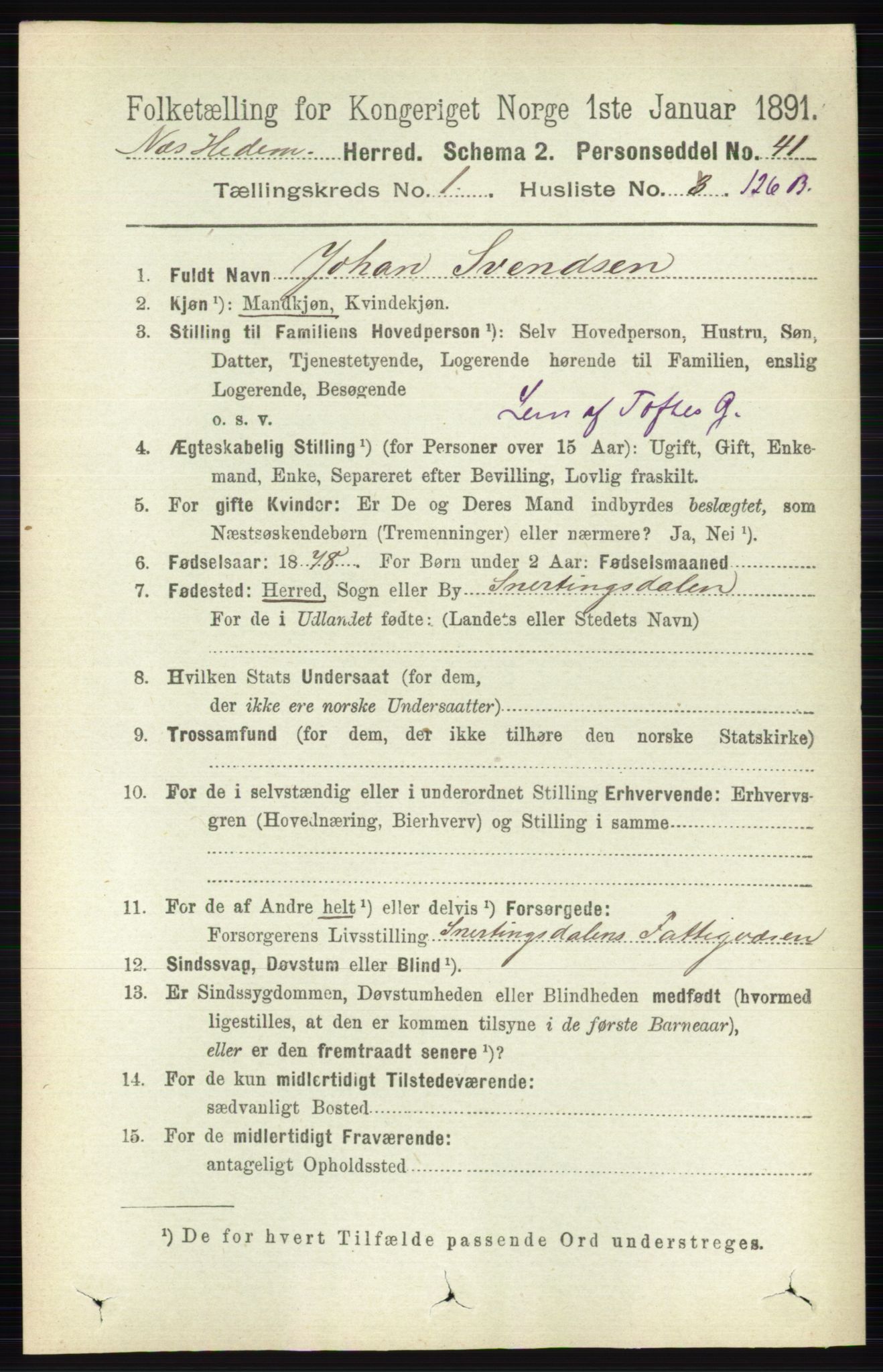RA, Folketelling 1891 for 0411 Nes herred, 1891, s. 948