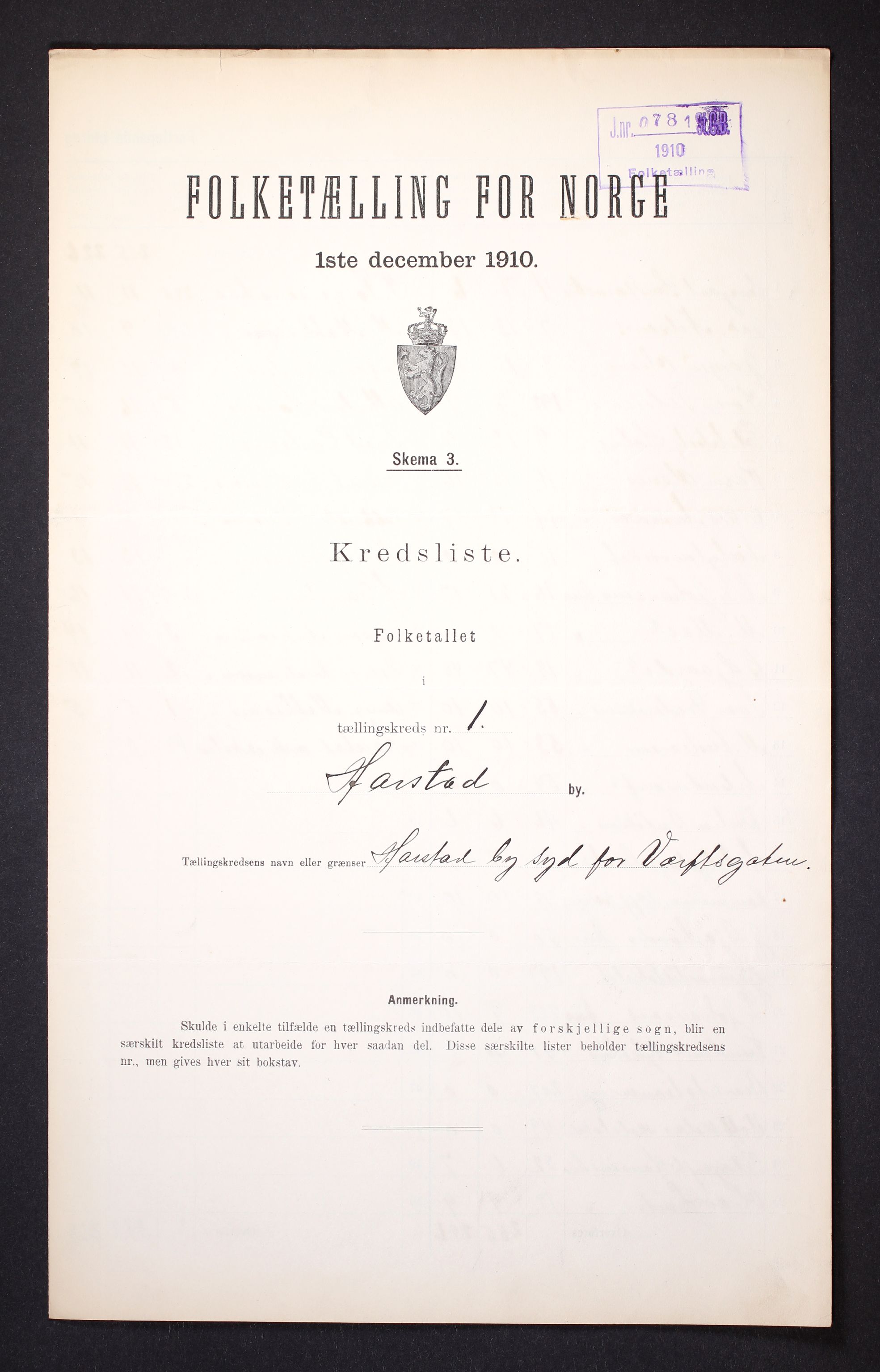 RA, Folketelling 1910 for 1901 Harstad ladested, 1910, s. 5