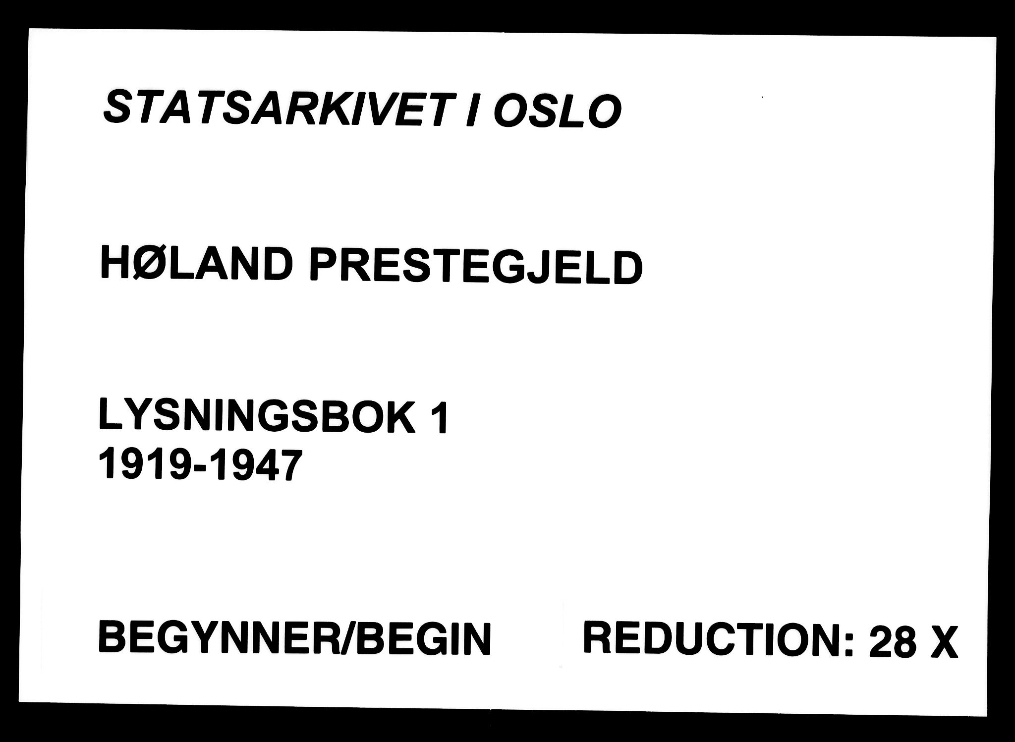 Høland prestekontor Kirkebøker, AV/SAO-A-10346a/H/Ha/L0001: Lysningsprotokoll nr. I 1, 1919-1947