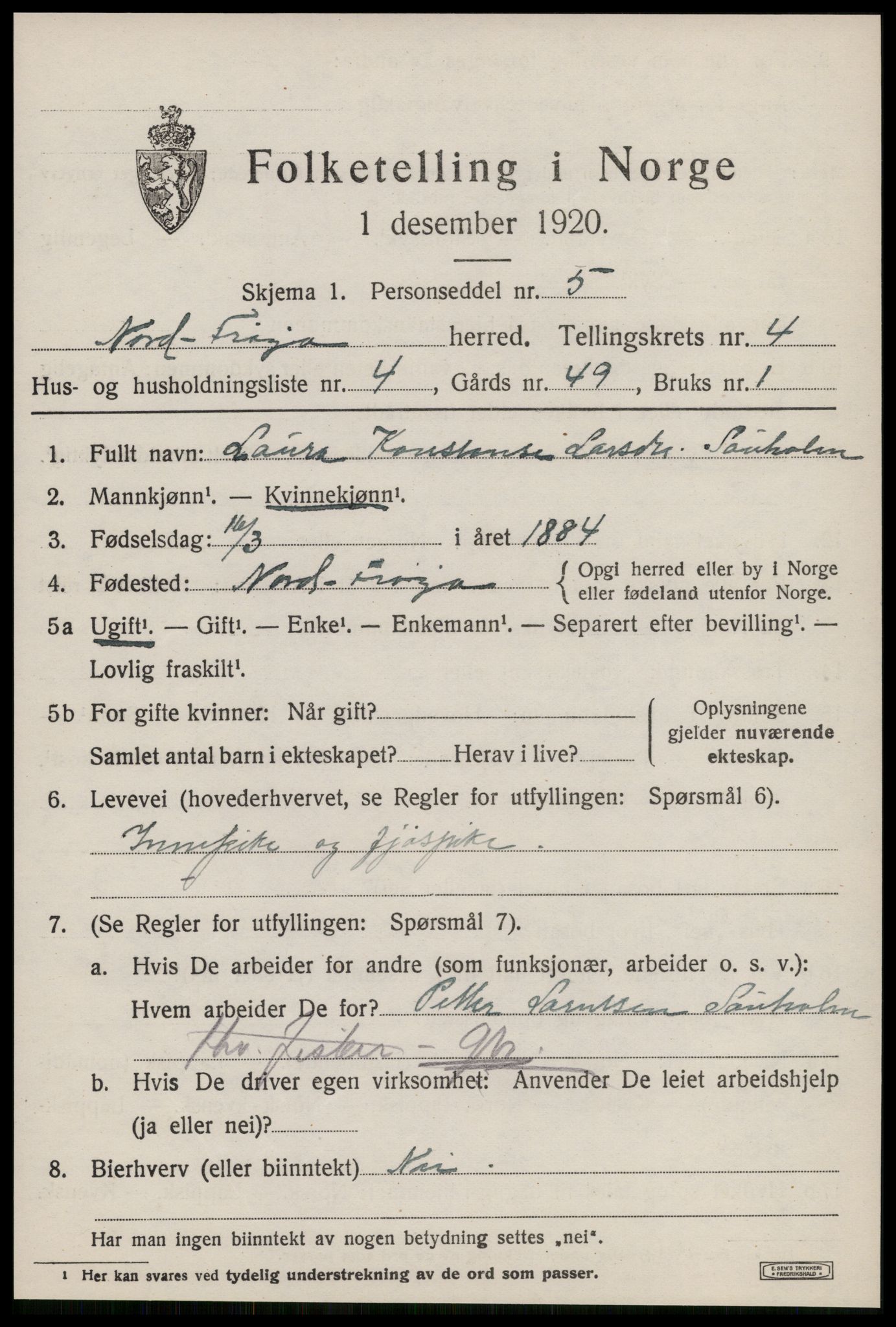 SAT, Folketelling 1920 for 1620 Nord-Frøya herred, 1920, s. 8173