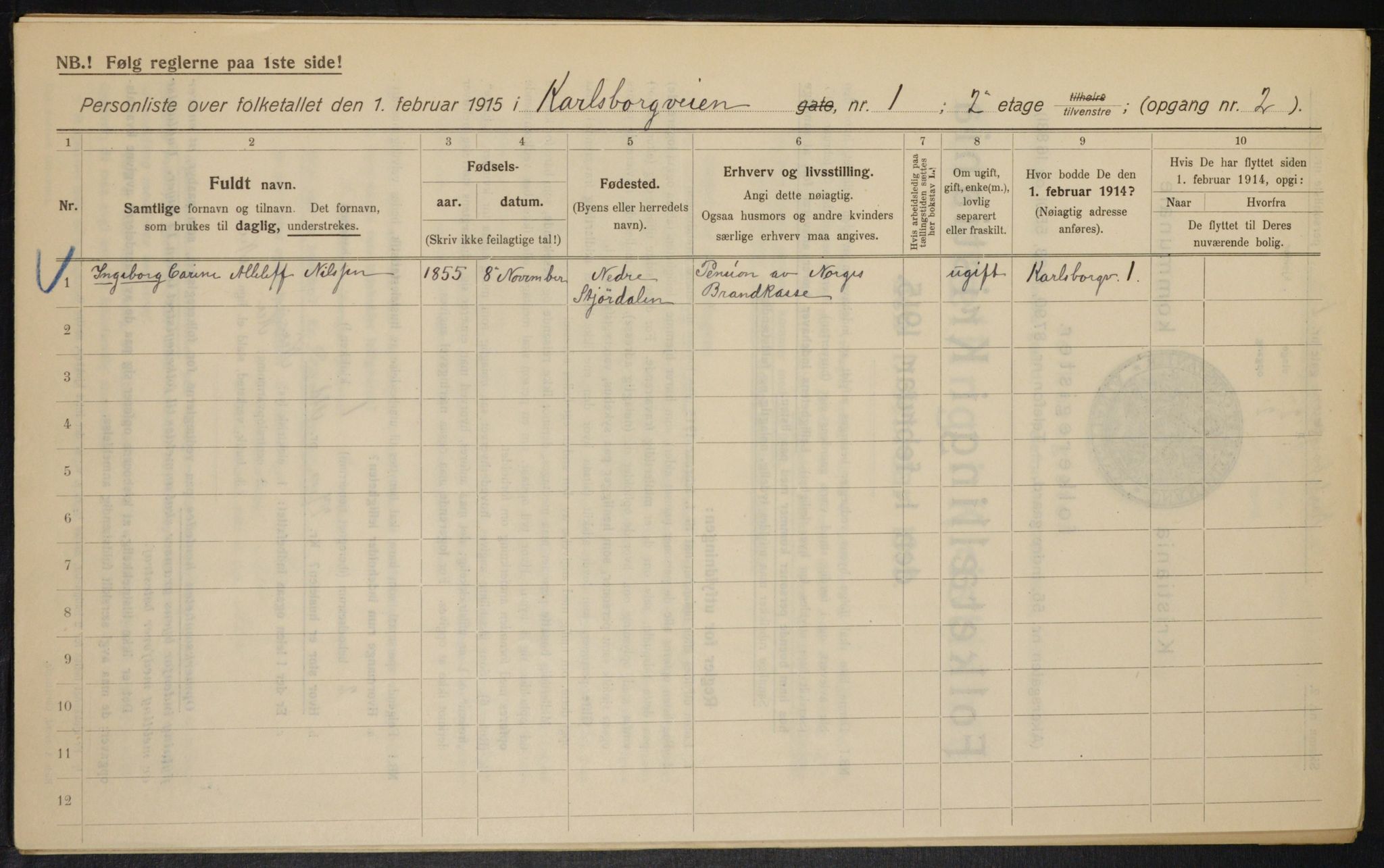 OBA, Kommunal folketelling 1.2.1915 for Kristiania, 1915, s. 48436