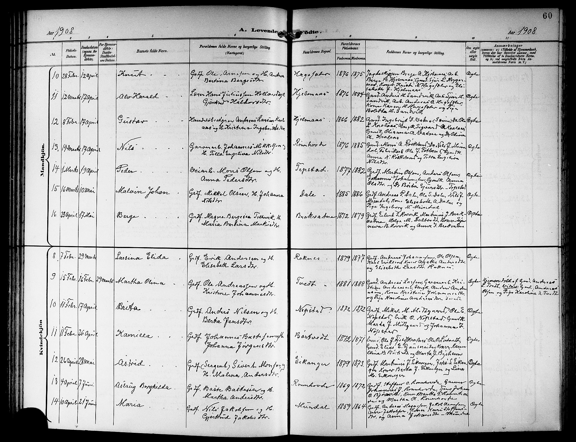 Hamre sokneprestembete, AV/SAB-A-75501/H/Ha/Hab: Klokkerbok nr. B 4, 1898-1919, s. 60