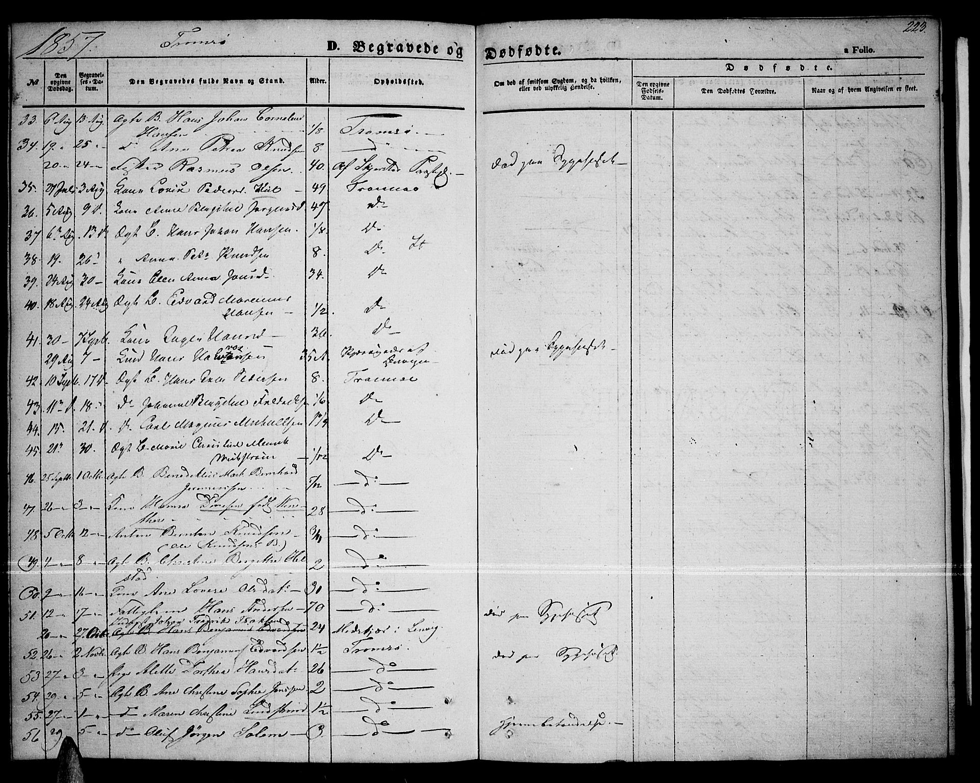 Tromsø sokneprestkontor/stiftsprosti/domprosti, AV/SATØ-S-1343/G/Gb/L0006klokker: Klokkerbok nr. 6, 1857-1866, s. 223