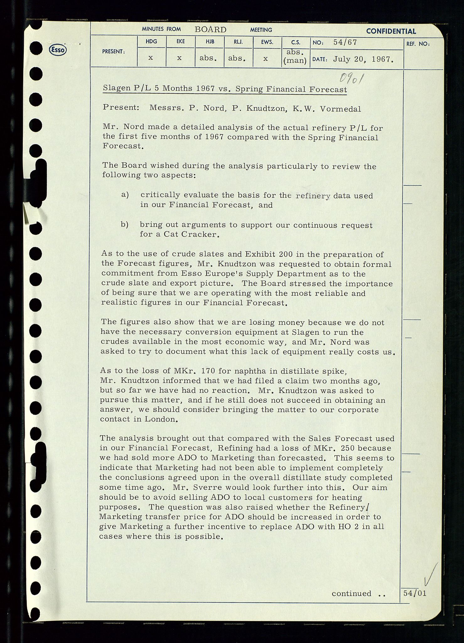 Pa 0982 - Esso Norge A/S, AV/SAST-A-100448/A/Aa/L0002/0003: Den administrerende direksjon Board minutes (styrereferater) / Den administrerende direksjon Board minutes (styrereferater), 1967, s. 110