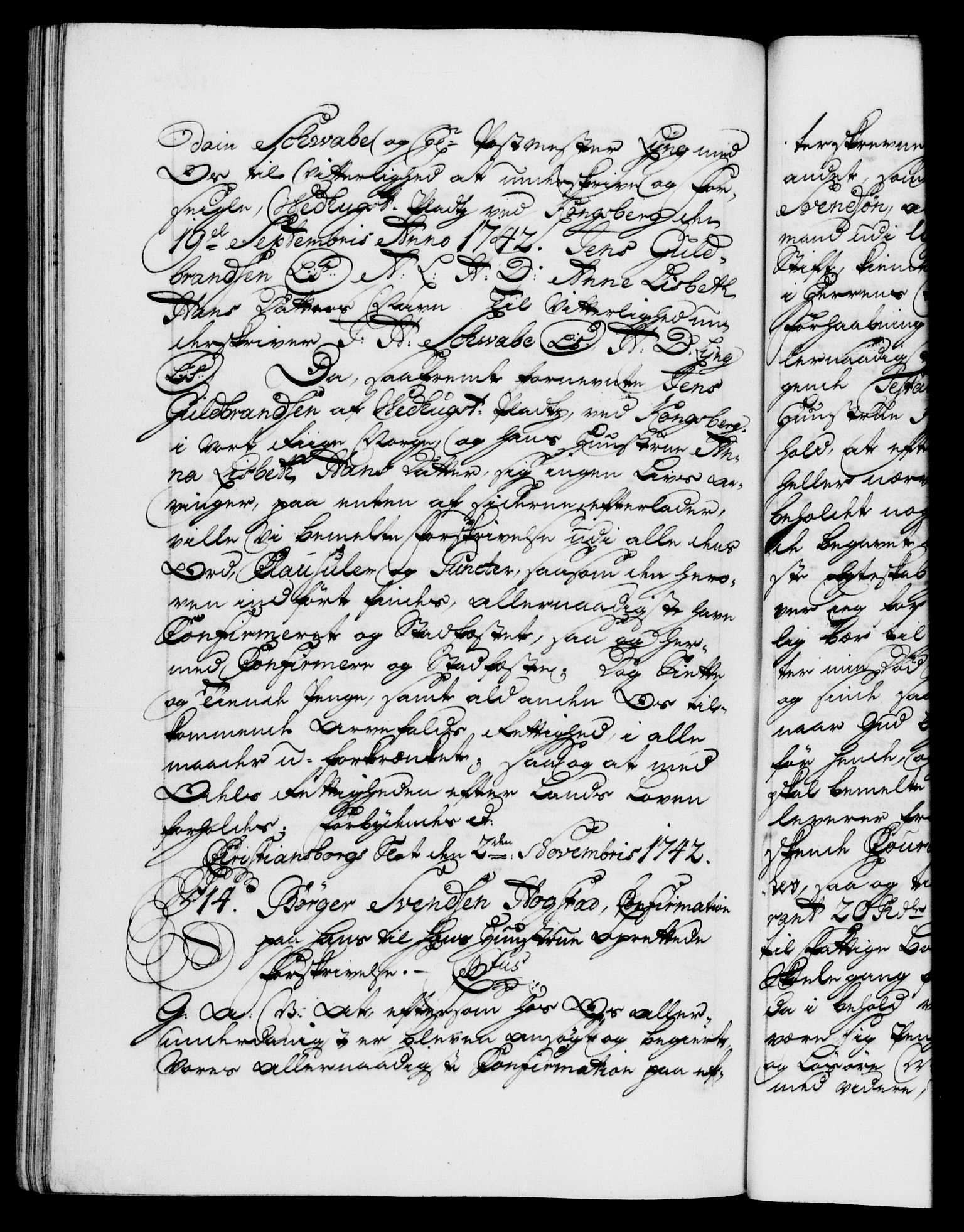 Danske Kanselli 1572-1799, AV/RA-EA-3023/F/Fc/Fca/Fcaa/L0032: Norske registre, 1741-1742, s. 735b