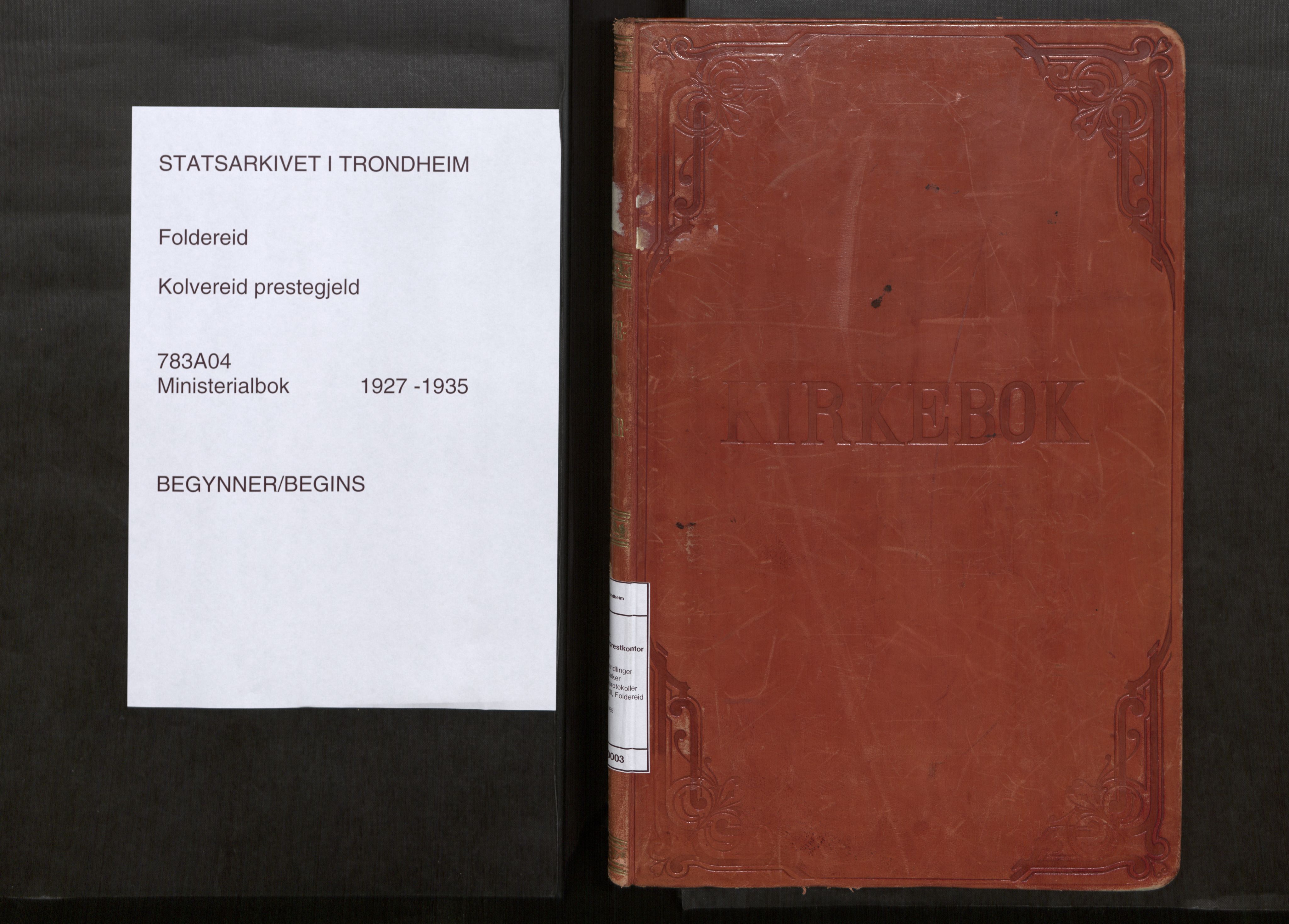 Kolvereid sokneprestkontor, SAT/A-1171/H/Ha/Haa/L0003: Ministerialbok nr. 3, 1927-1935