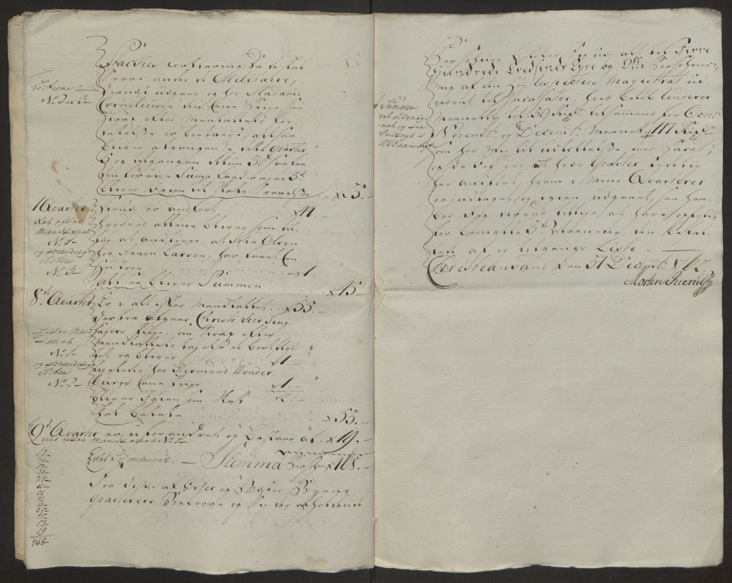 Rentekammeret inntil 1814, Reviderte regnskaper, Byregnskaper, AV/RA-EA-4066/R/Rm/L0265/0001: [M6] Kontribusjonsregnskap / Ekstraskatt, 1762-1764, s. 17