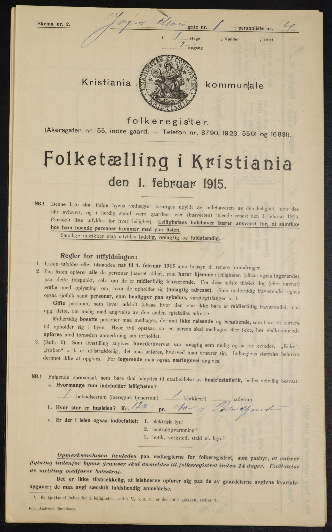 OBA, Kommunal folketelling 1.2.1915 for Kristiania, 1915, s. 47222