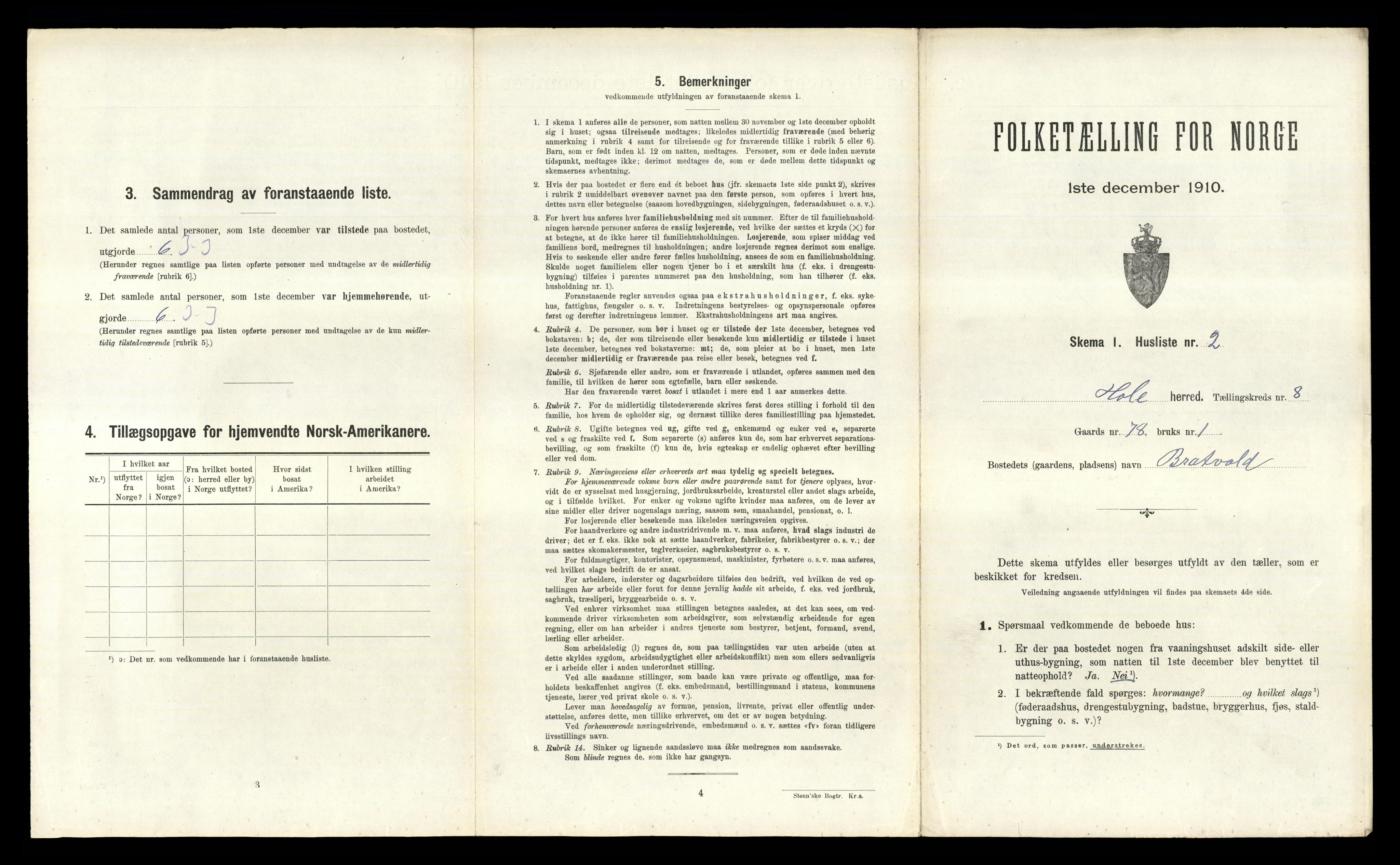 RA, Folketelling 1910 for 0612 Hole herred, 1910, s. 1202