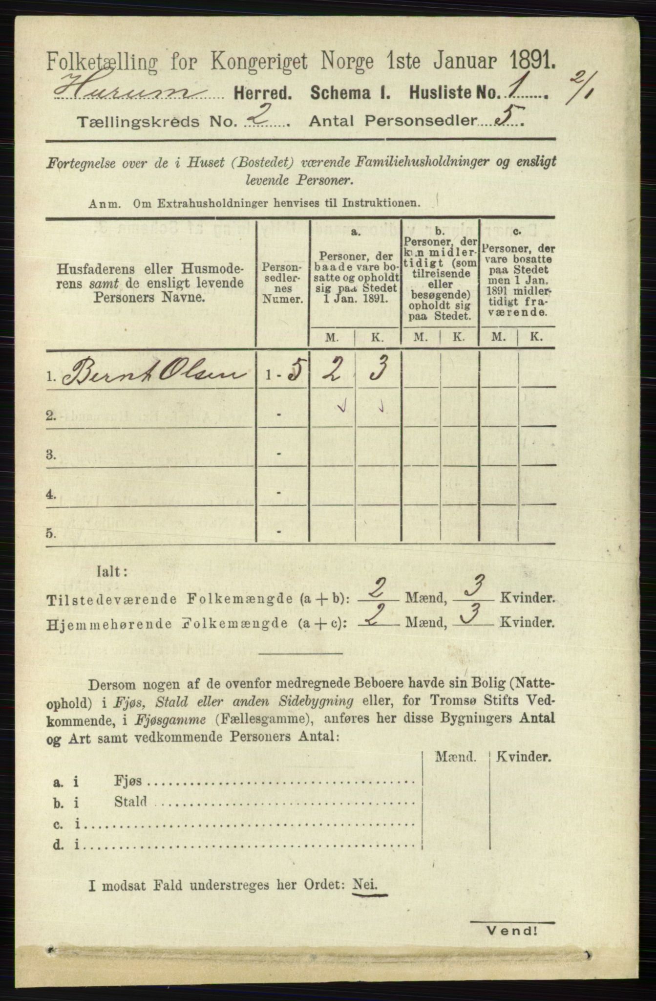 RA, Folketelling 1891 for 0628 Hurum herred, 1891, s. 419