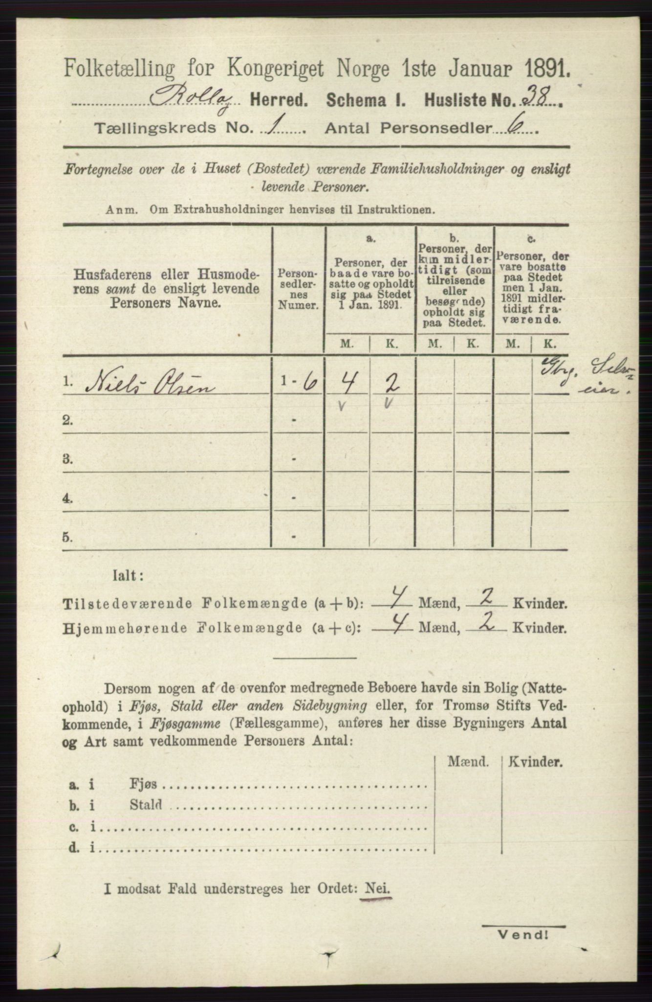 RA, Folketelling 1891 for 0632 Rollag herred, 1891, s. 54