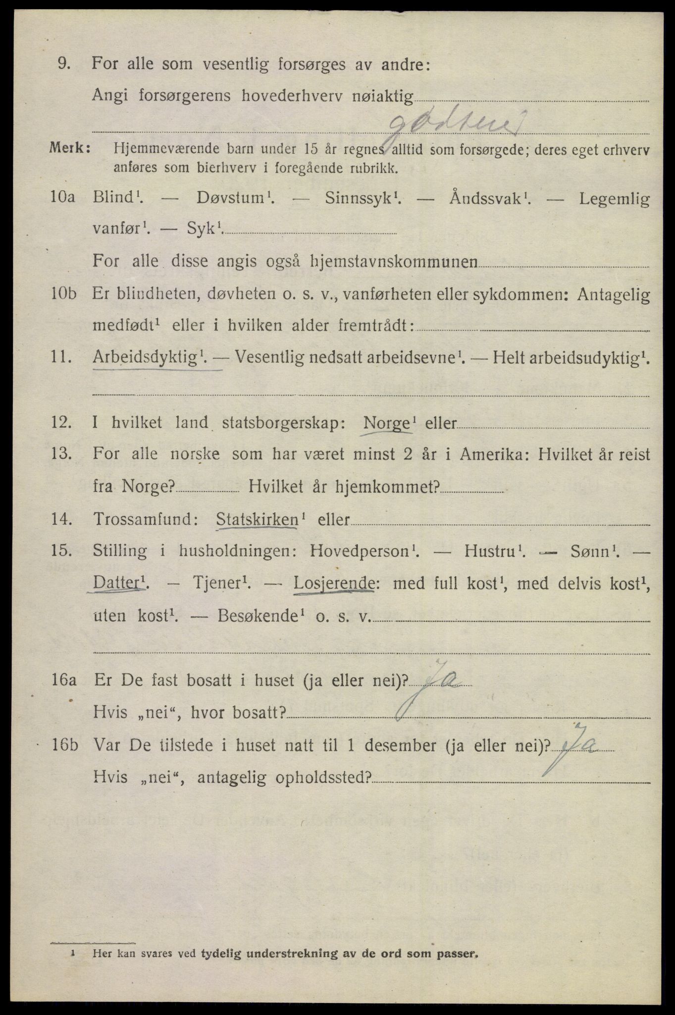 SAKO, Folketelling 1920 for 0616 Nes herred, 1920, s. 1911
