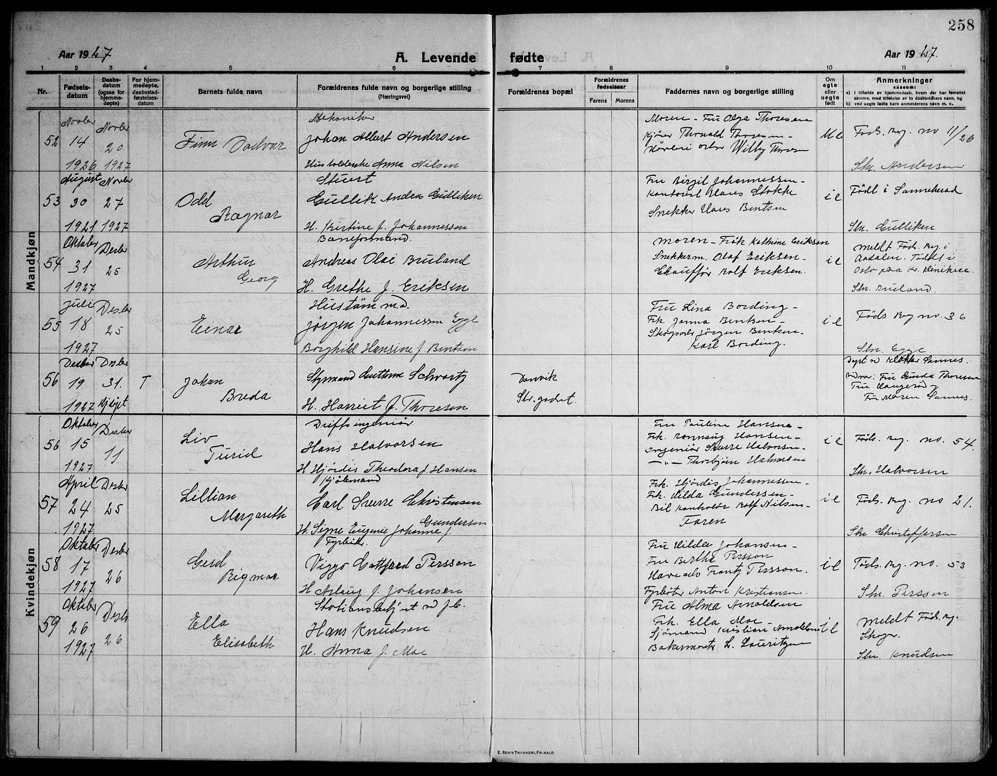 Strømsø kirkebøker, AV/SAKO-A-246/F/Fa/L0029: Ministerialbok nr. I 27, 1915-1930, s. 258