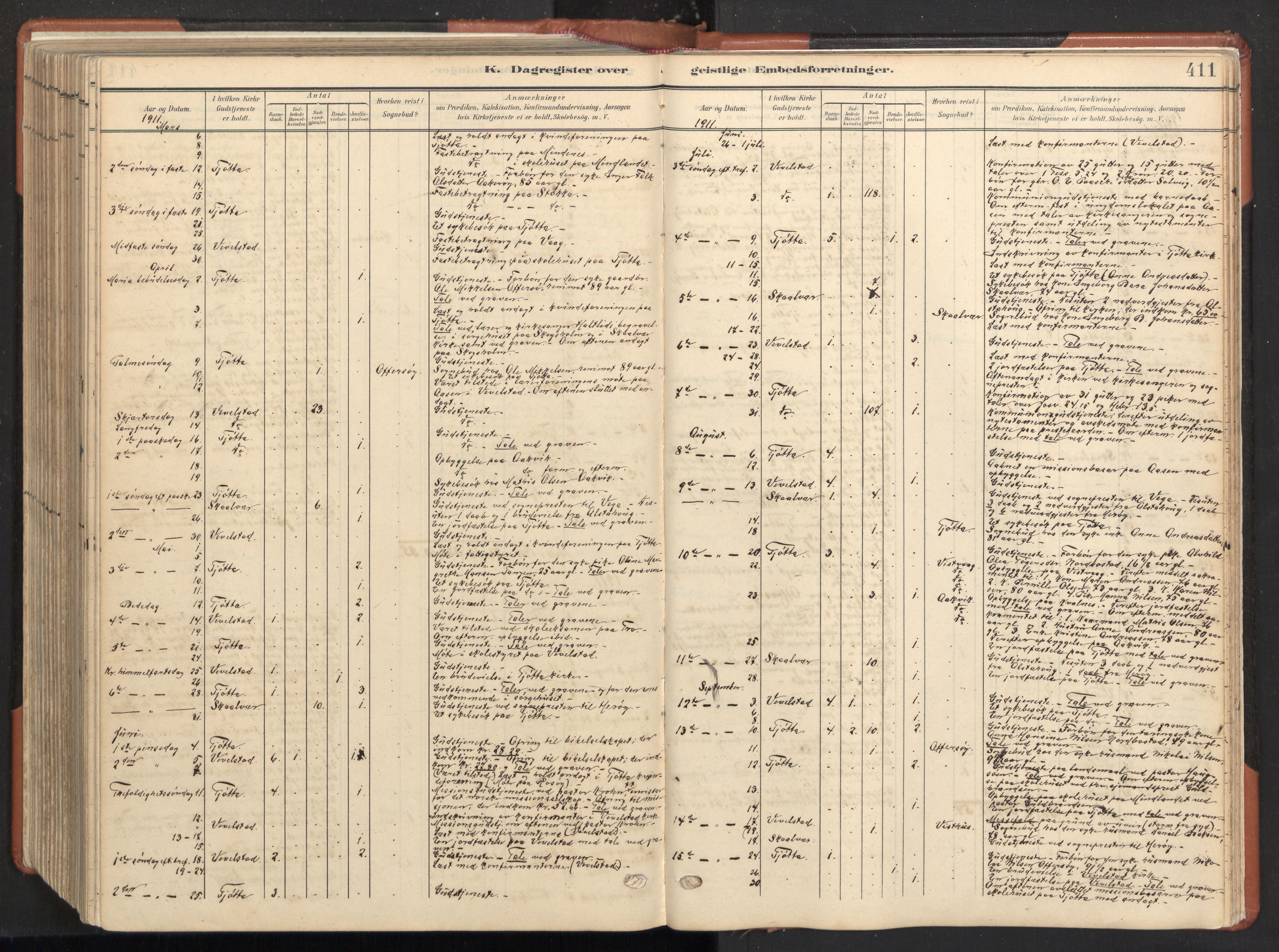 Ministerialprotokoller, klokkerbøker og fødselsregistre - Nordland, AV/SAT-A-1459/817/L0265: Ministerialbok nr. 817A05, 1908-1944, s. 411