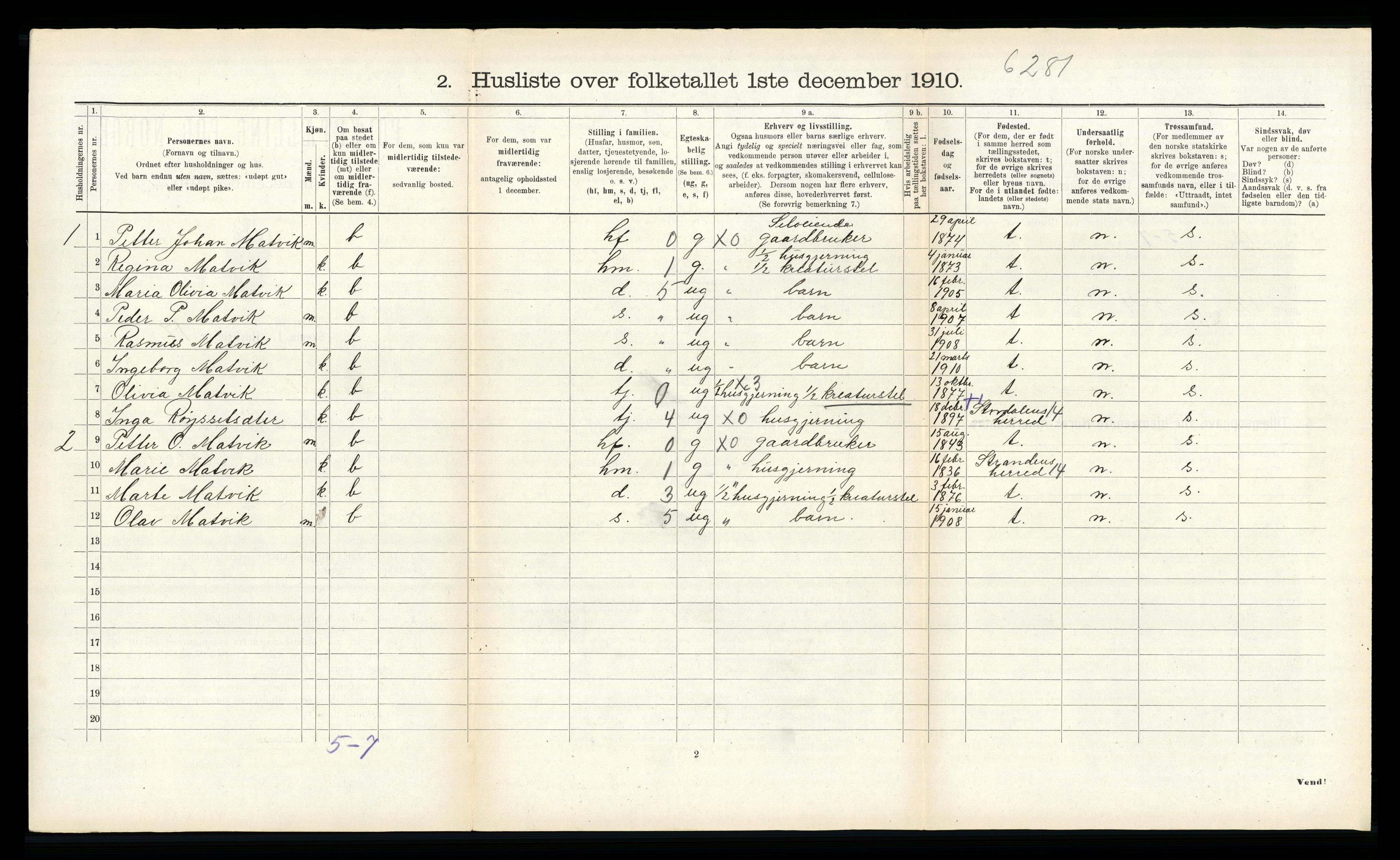 RA, Folketelling 1910 for 1523 Sunnylven herred, 1910, s. 437