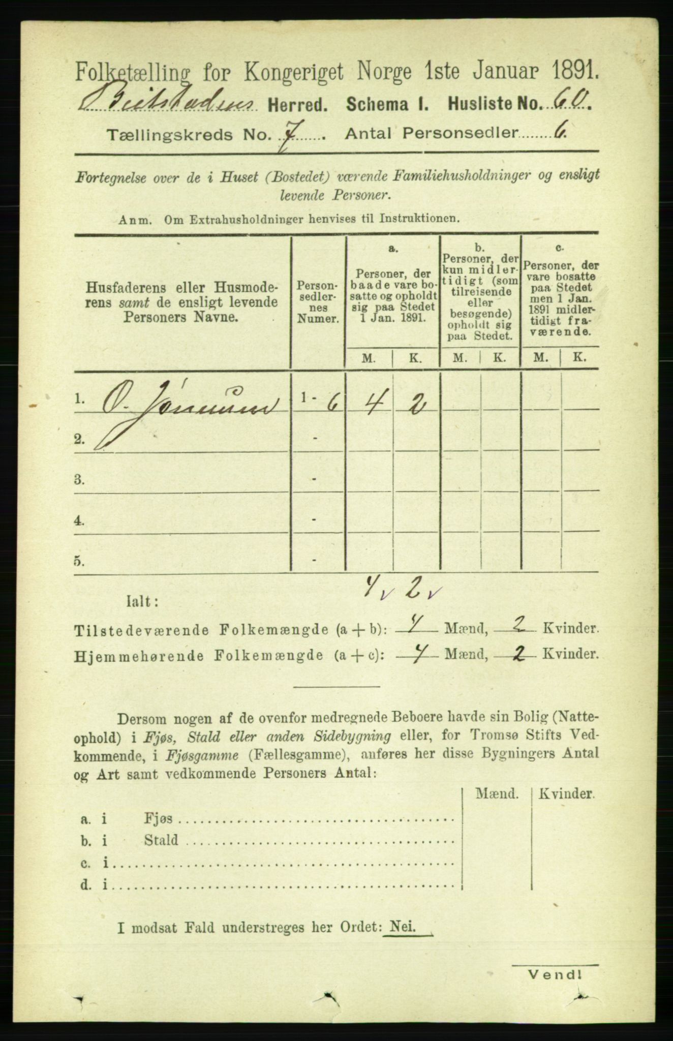 RA, Folketelling 1891 for 1727 Beitstad herred, 1891, s. 1735