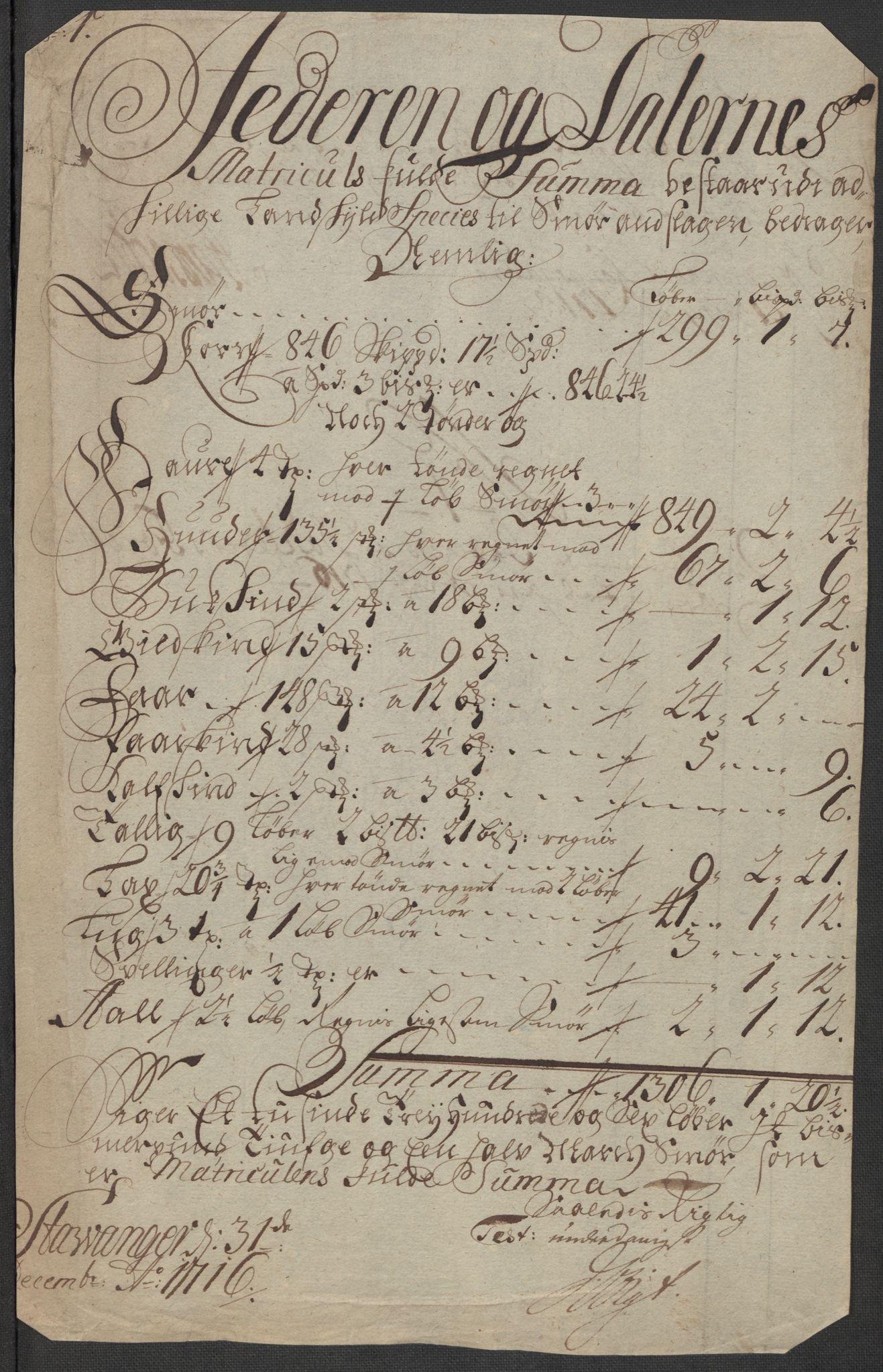 Rentekammeret inntil 1814, Reviderte regnskaper, Fogderegnskap, AV/RA-EA-4092/R46/L2740: Fogderegnskap Jæren og Dalane, 1715-1716, s. 300