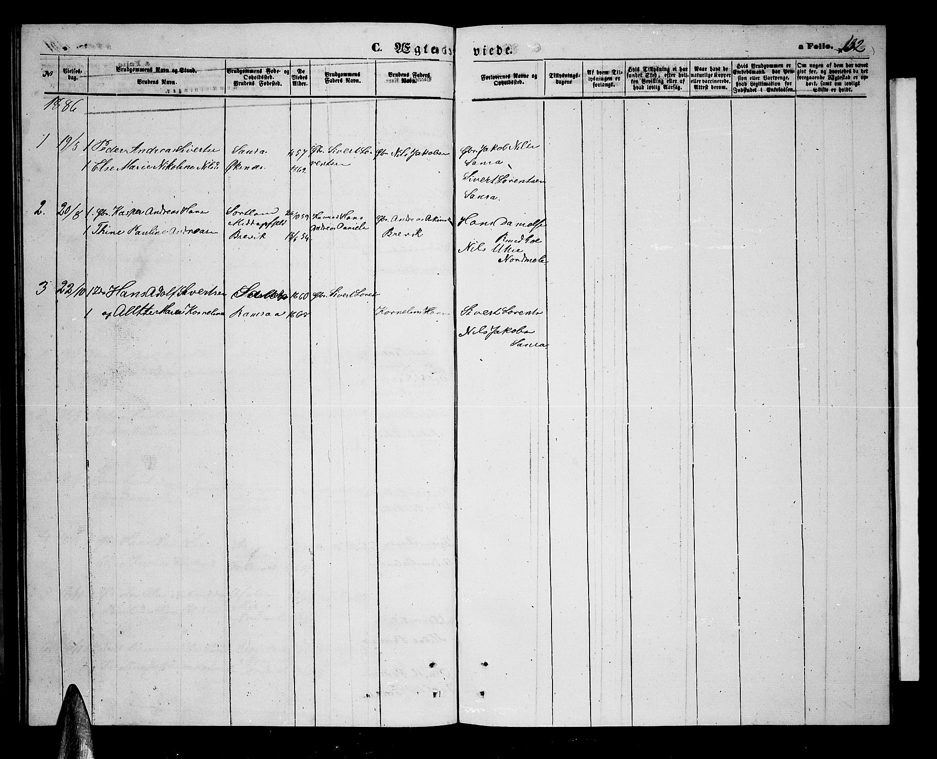 Ministerialprotokoller, klokkerbøker og fødselsregistre - Nordland, AV/SAT-A-1459/897/L1412: Klokkerbok nr. 897C02, 1867-1886, s. 132