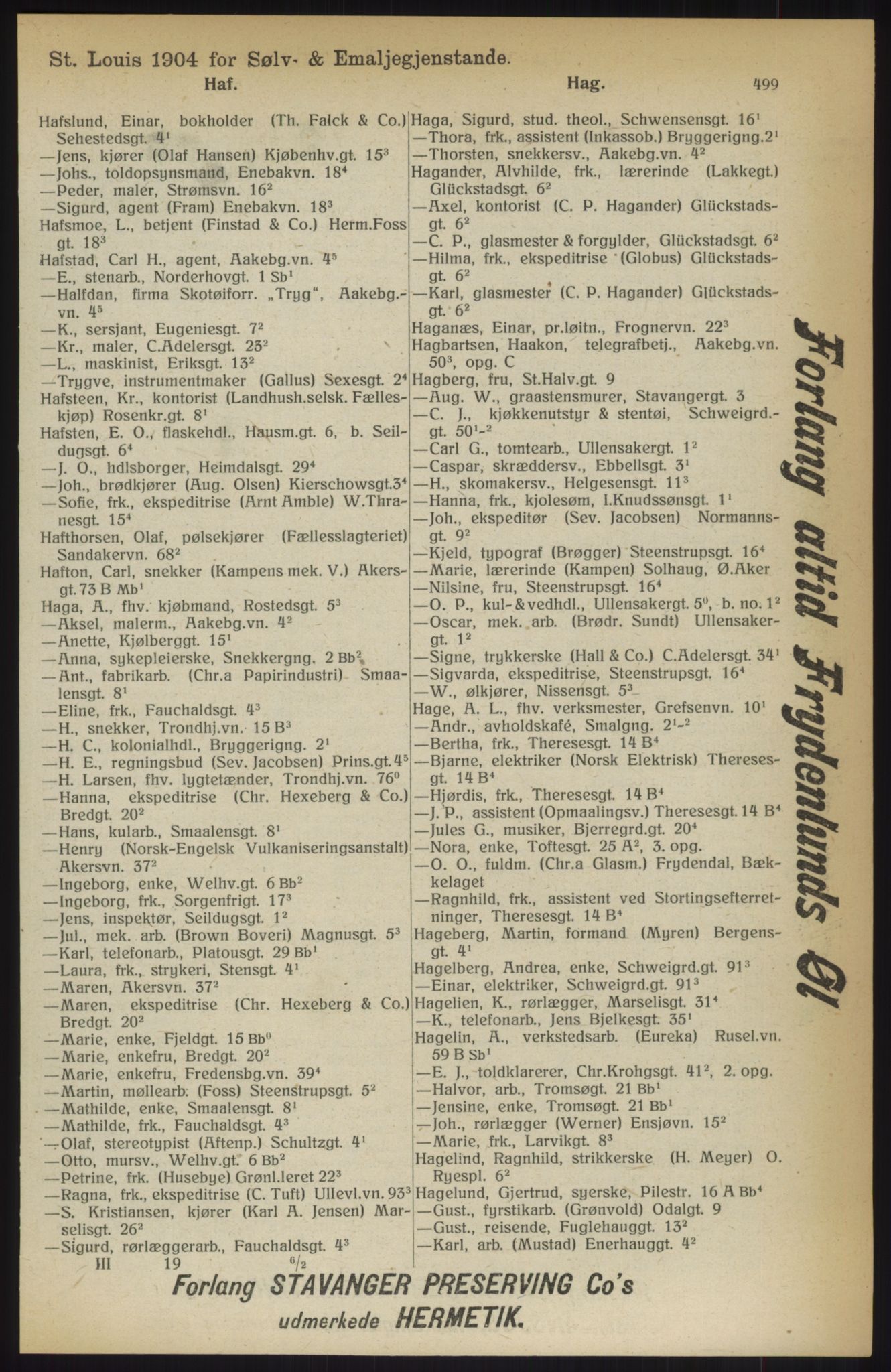 Kristiania/Oslo adressebok, PUBL/-, 1914, s. 499