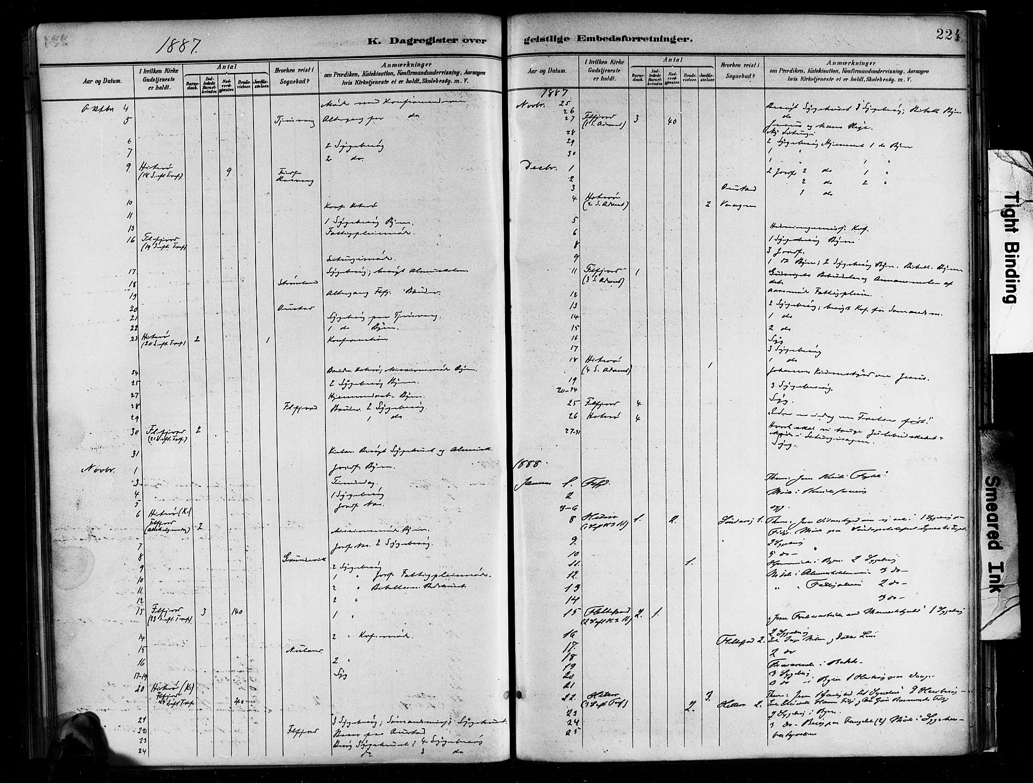 Flekkefjord sokneprestkontor, AV/SAK-1111-0012/F/Fa/Faa/L0001: Ministerialbok nr. A 1, 1885-1900, s. 224