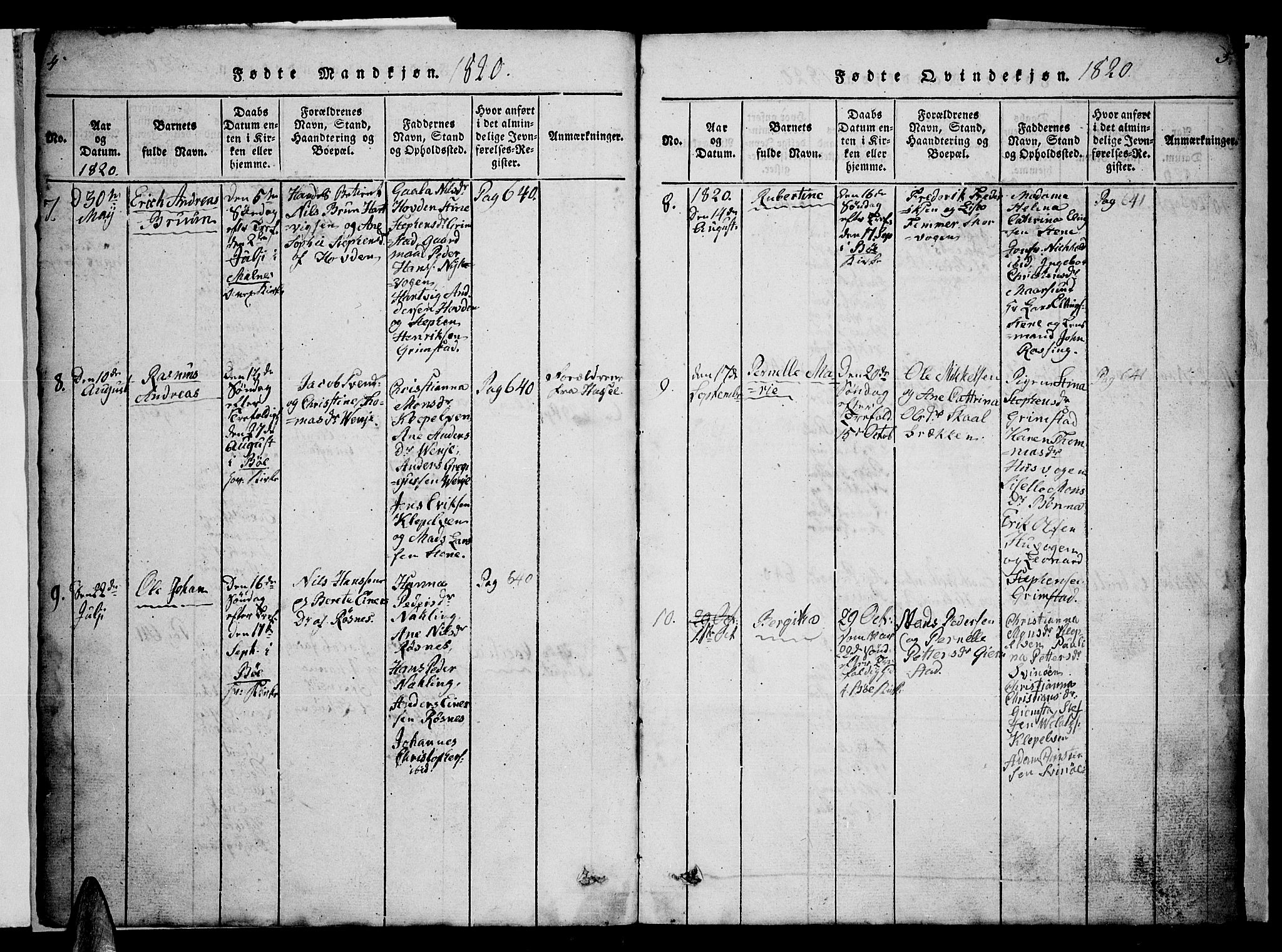 Ministerialprotokoller, klokkerbøker og fødselsregistre - Nordland, AV/SAT-A-1459/891/L1312: Klokkerbok nr. 891C01, 1820-1856, s. 4-5