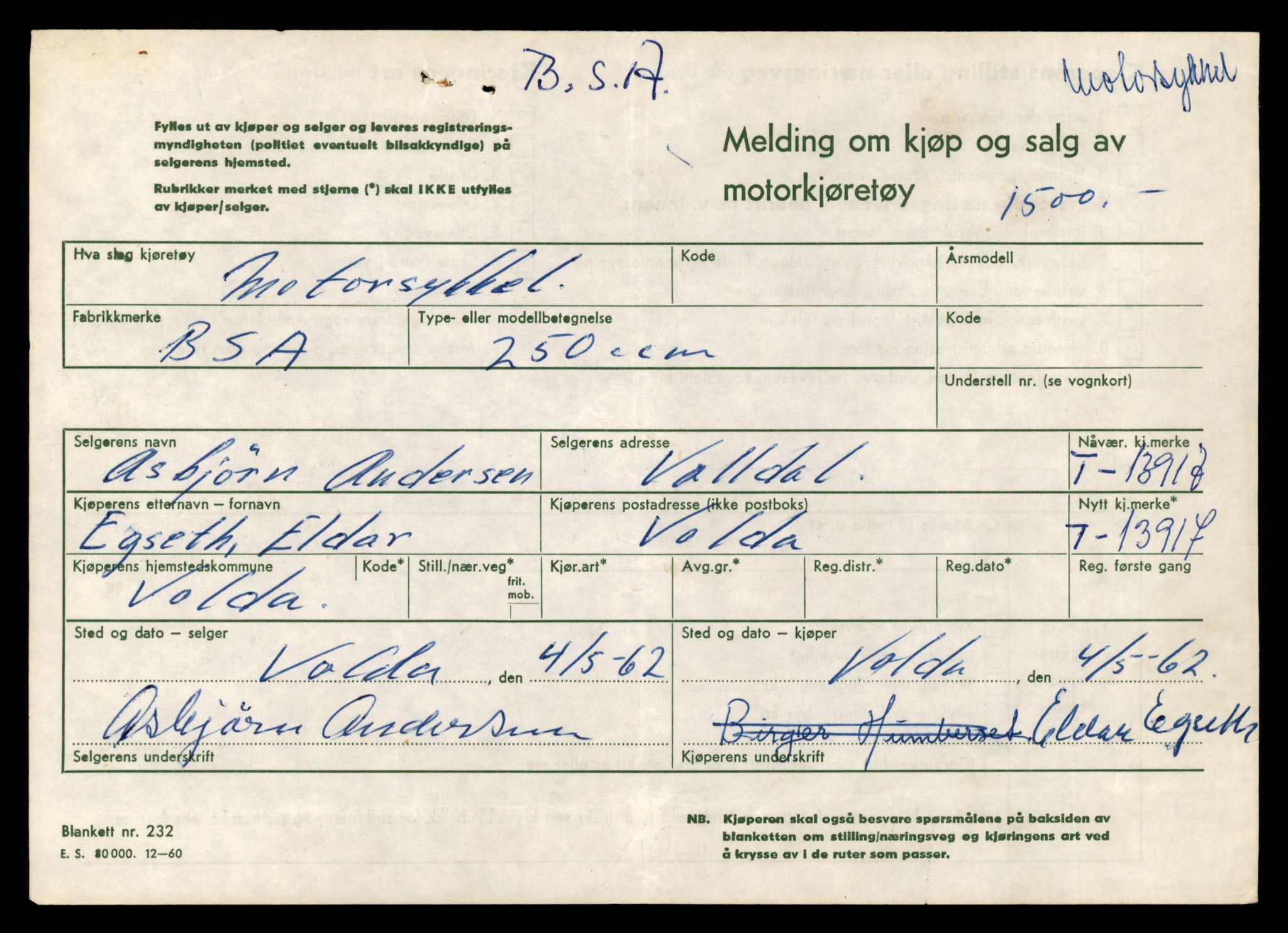 Møre og Romsdal vegkontor - Ålesund trafikkstasjon, AV/SAT-A-4099/F/Fe/L0042: Registreringskort for kjøretøy T 13906 - T 14079, 1927-1998, s. 140