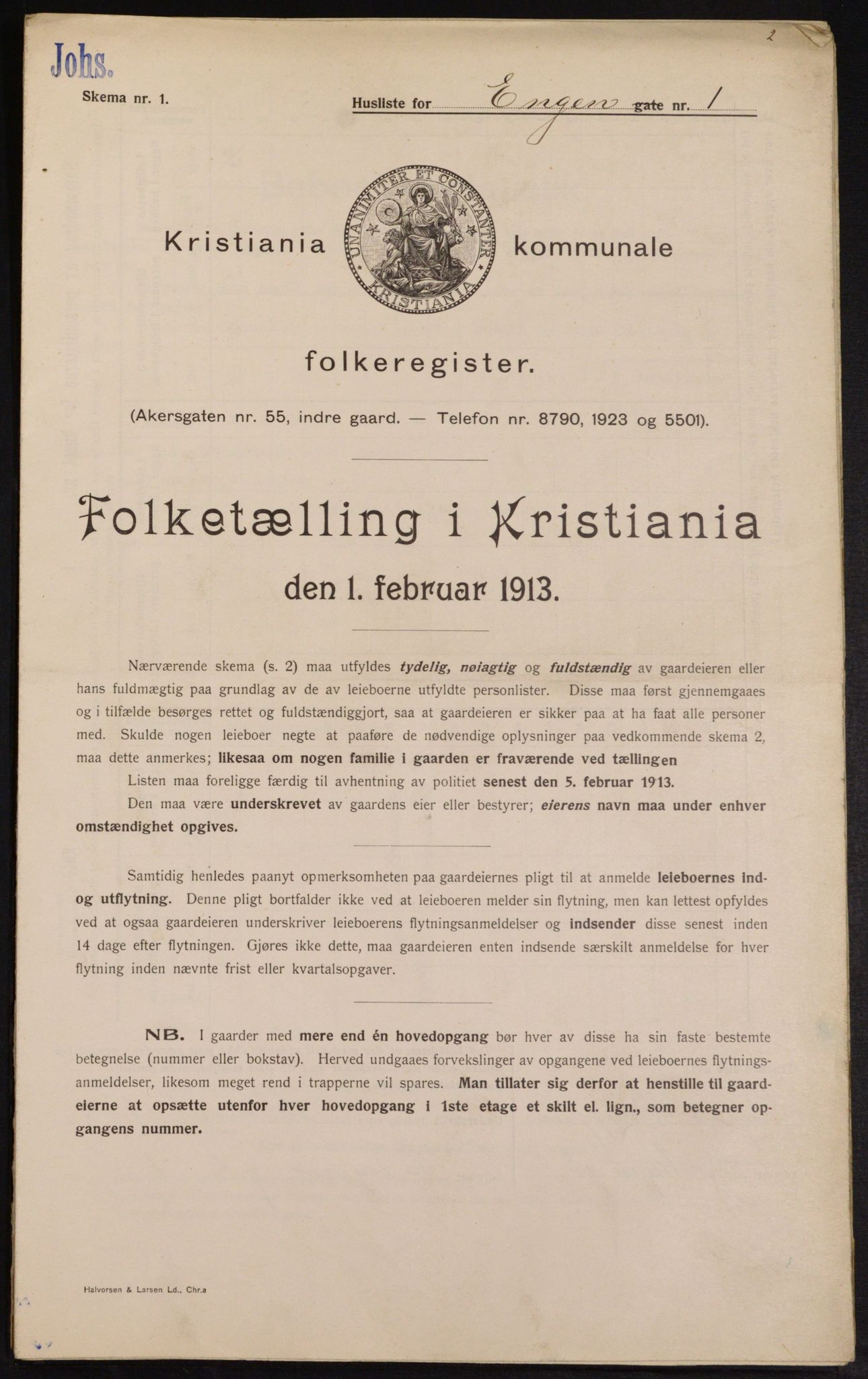 OBA, Kommunal folketelling 1.2.1913 for Kristiania, 1913, s. 21811