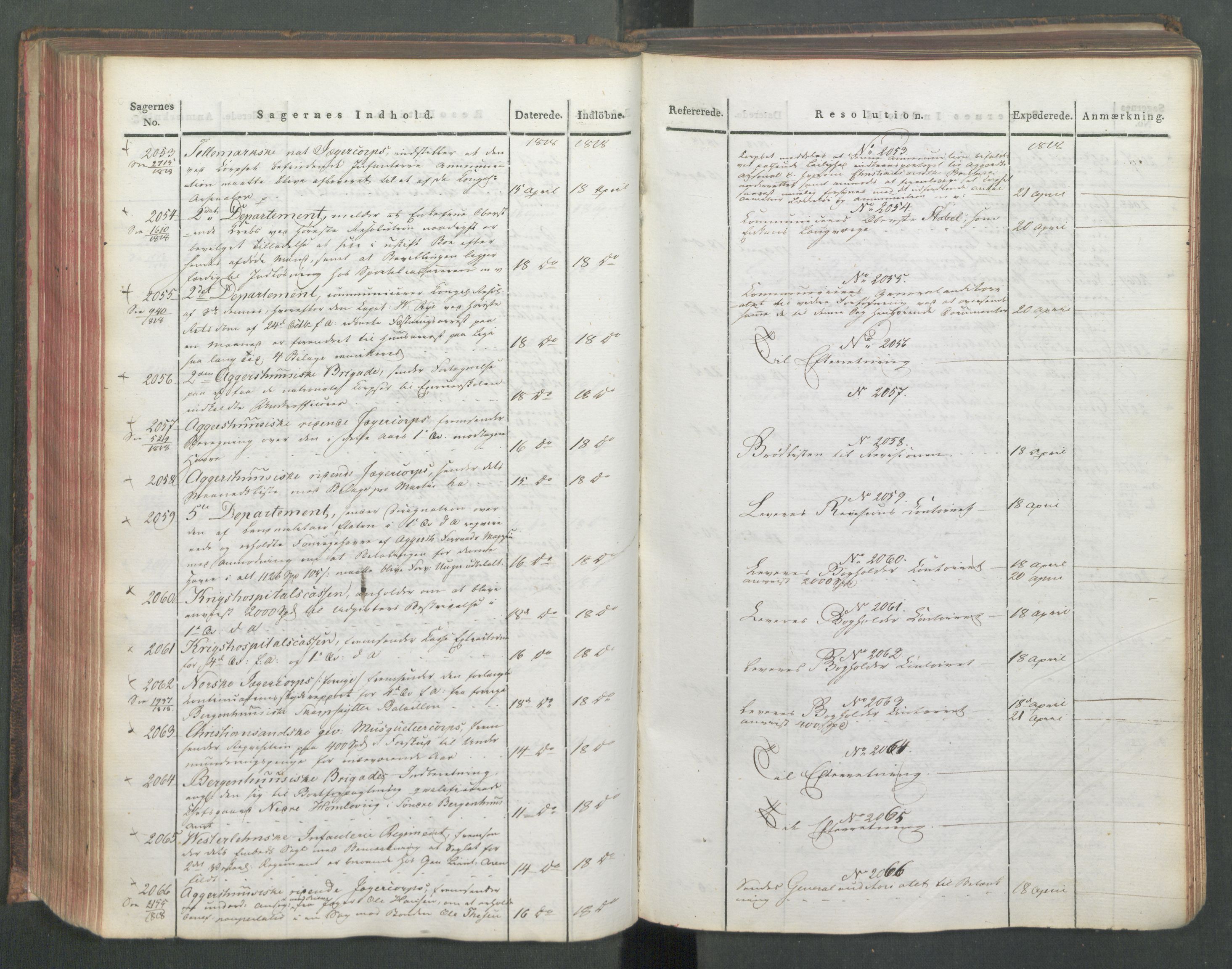 Armédepartementet, AV/RA-RAFA-3493/C/Ca/L0015: 6. Departements Journal, 1818