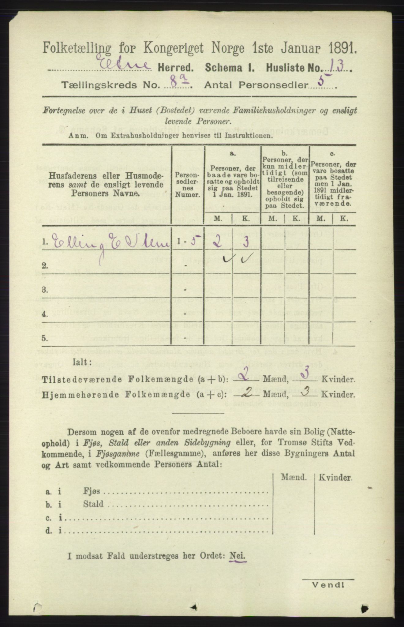 RA, Folketelling 1891 for 1211 Etne herred, 1891, s. 1535