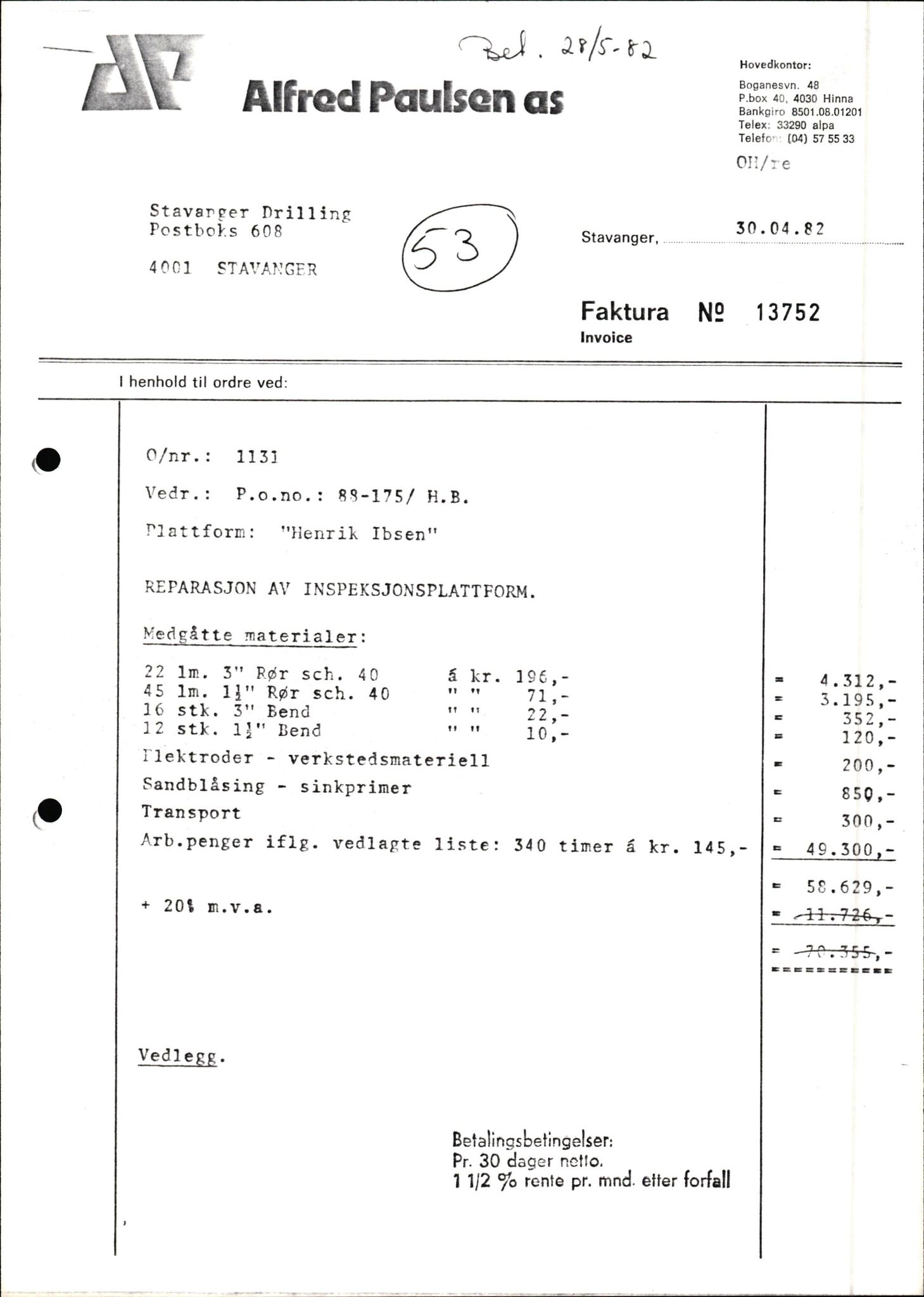 Pa 1503 - Stavanger Drilling AS, AV/SAST-A-101906/2/E/Ec/Eca/L0010: Forsikring, 1976-1983