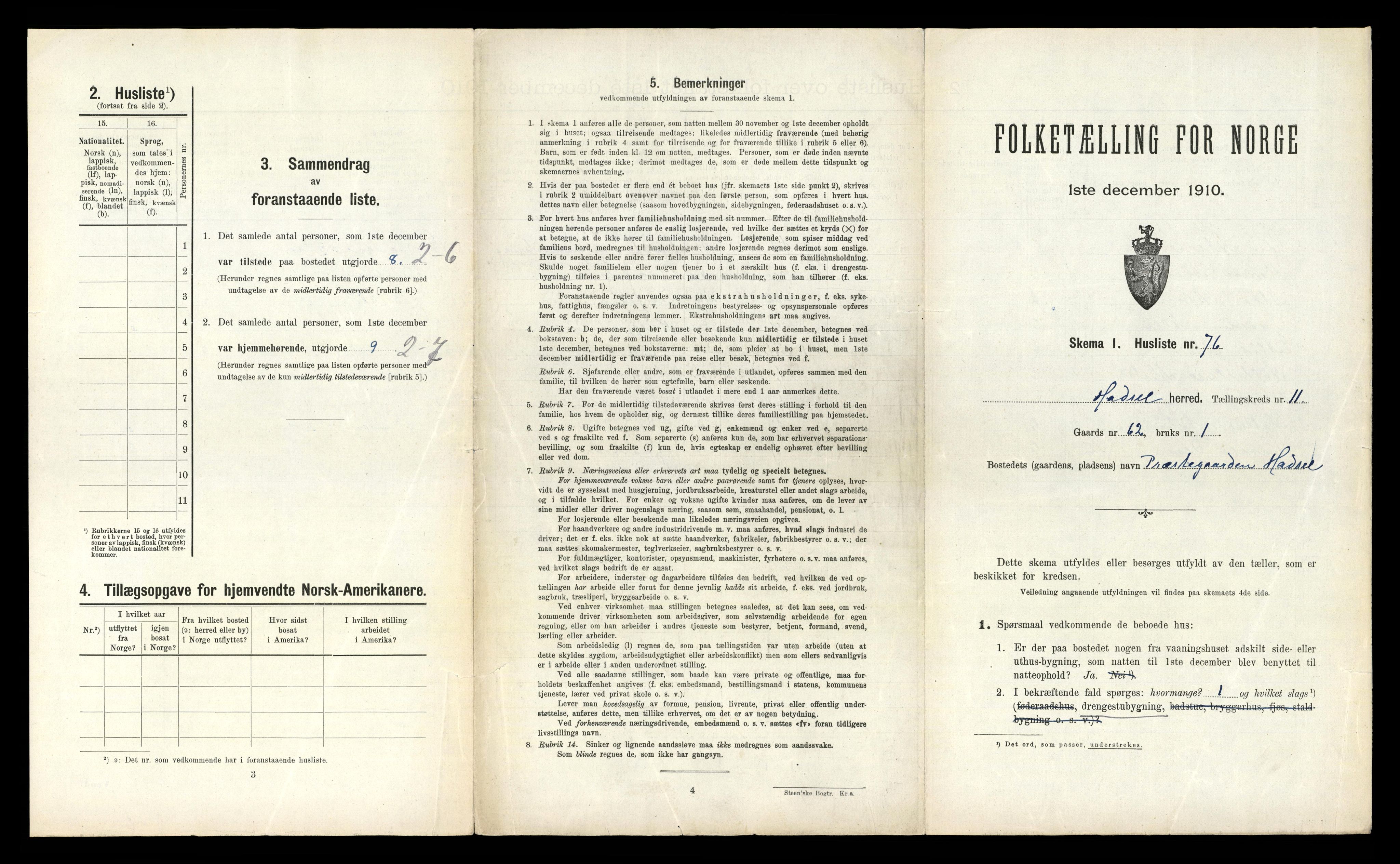 RA, Folketelling 1910 for 1866 Hadsel herred, 1910, s. 1489