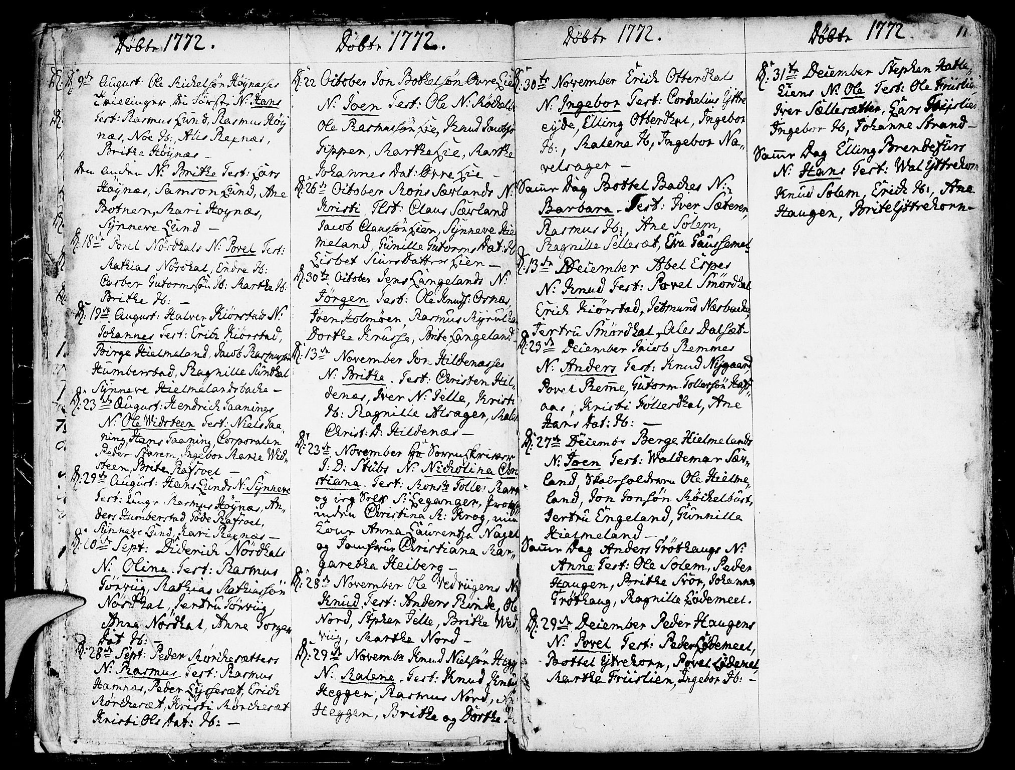 Eid sokneprestembete, AV/SAB-A-82301/H/Haa/Haaa/L0003: Ministerialbok nr. A 3, 1770-1805, s. 11